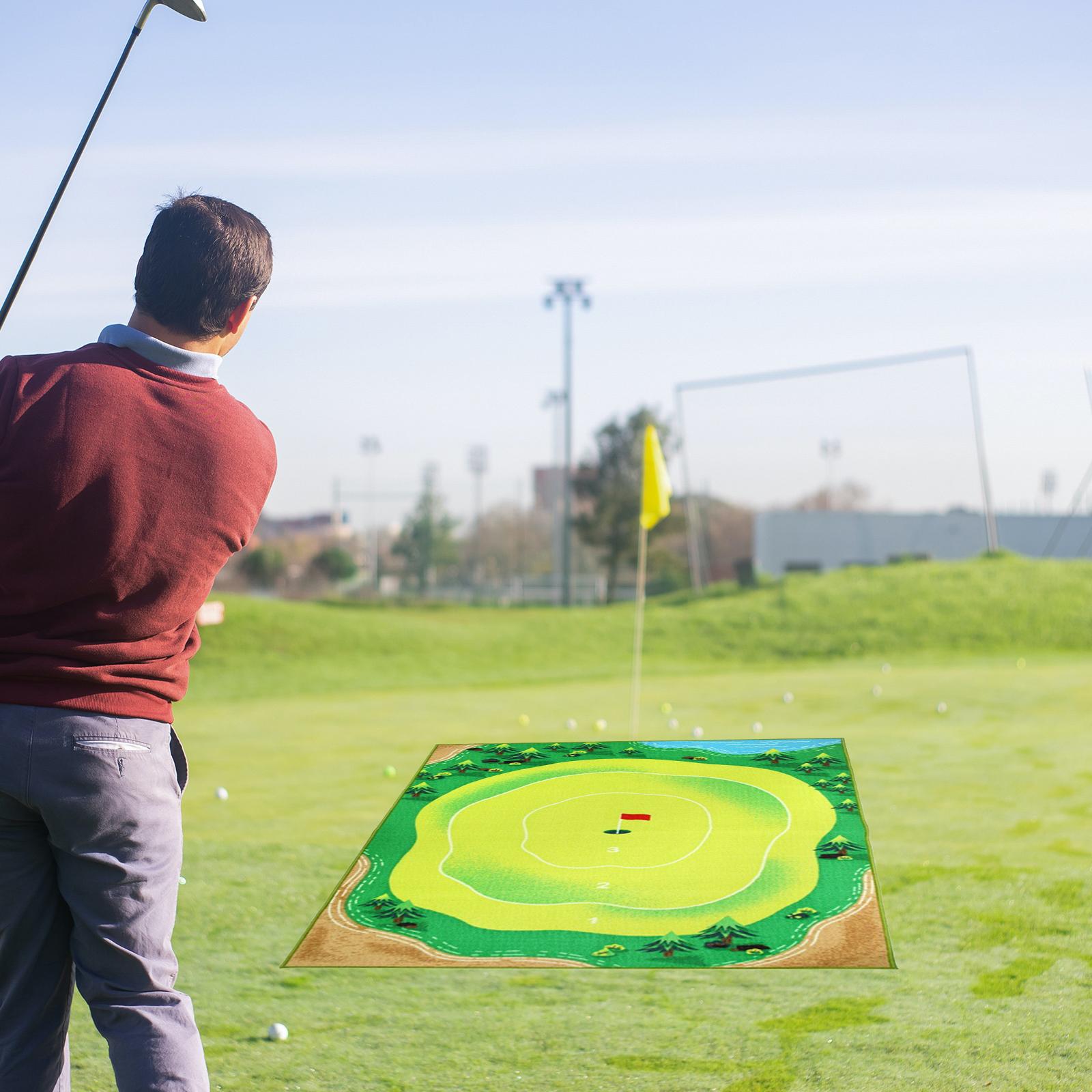Golf Game Mat Practice Mats Portable and Balls Indoor Outdoor Equipment 80cmx150cm