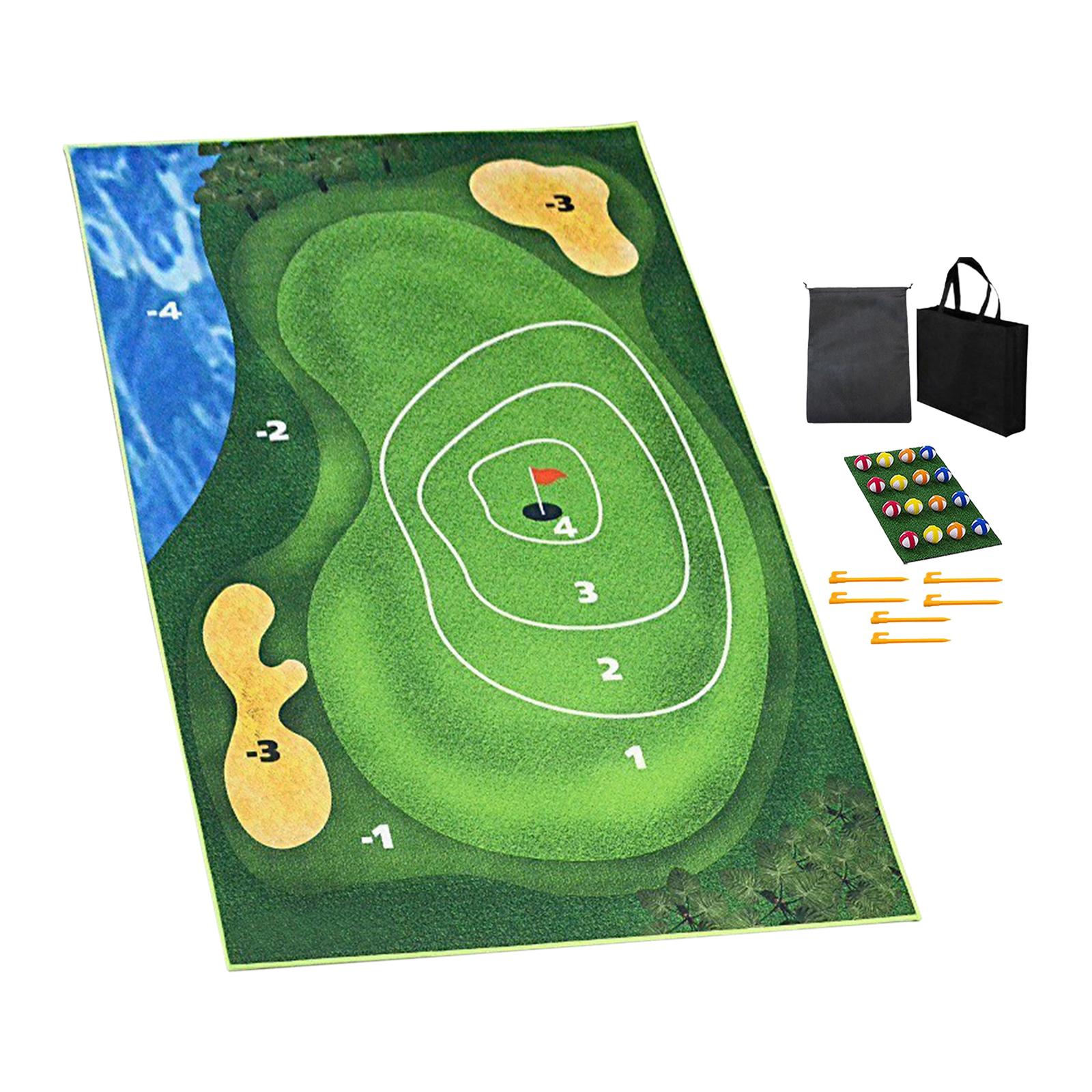 Golf Game Mat Golf Game Set Practice Mat with Chipping Mat Golf Training Aid 120cmx180cm