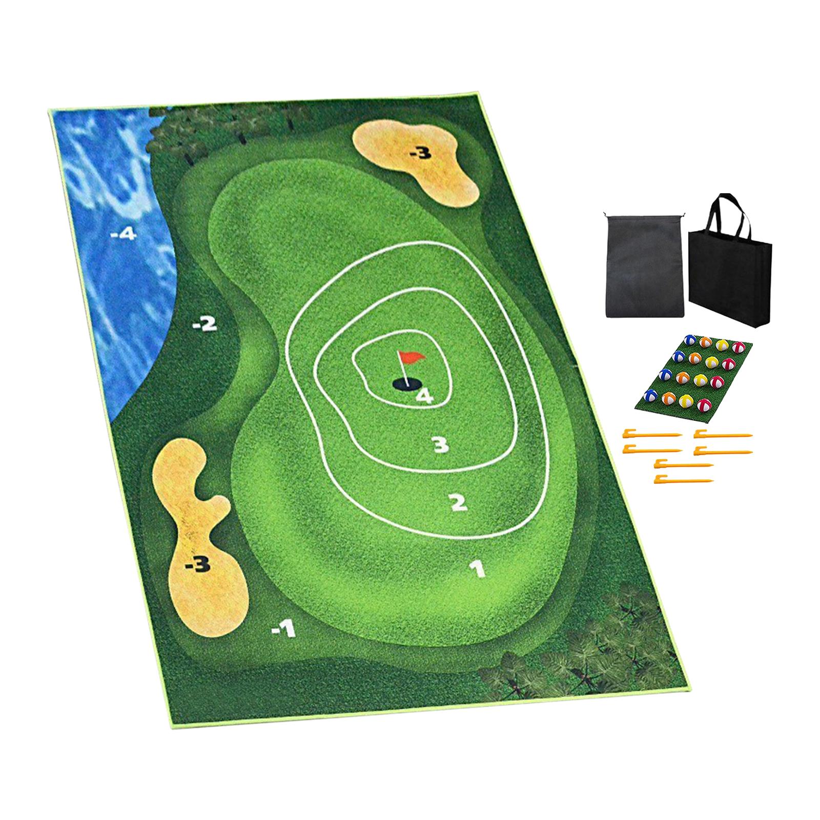 Golf Game Mat Golf Game Set Practice Mat with Chipping Mat Golf Training Aid 120cmx180cm