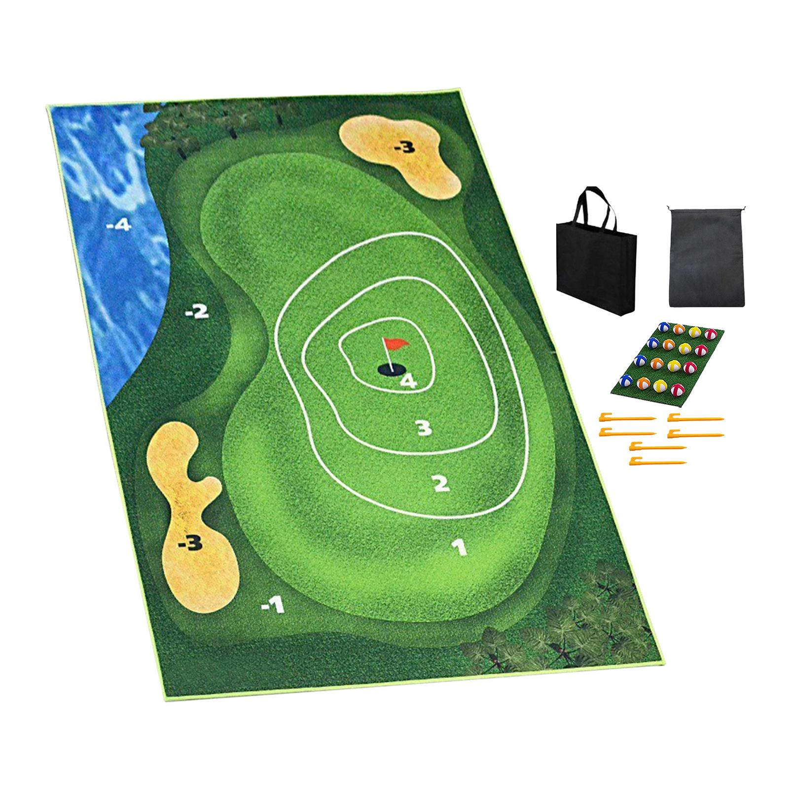 Golf Game Mat Golf Game Set Practice Mat with Chipping Mat Golf Training Aid 120cmx180cm
