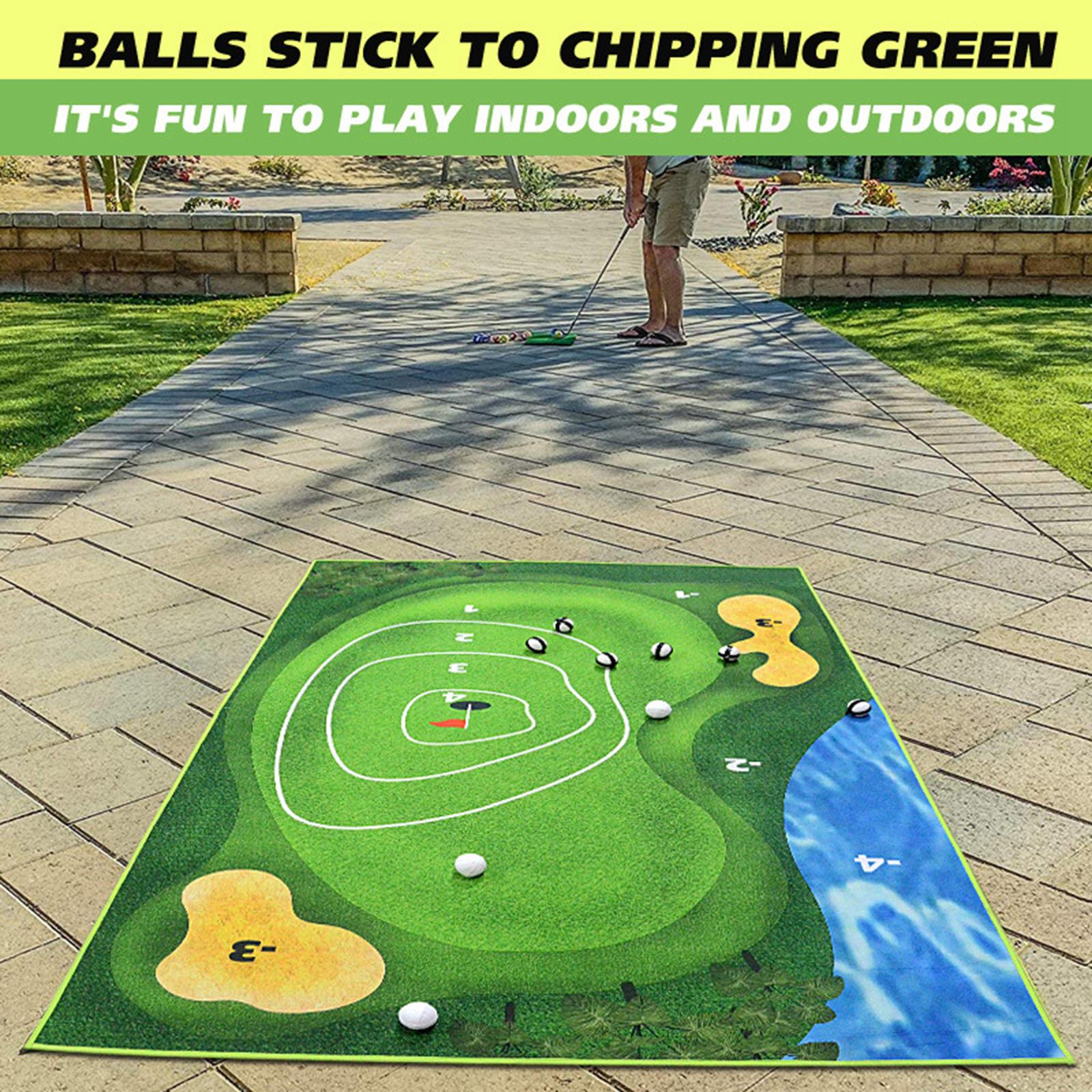 Golf Game Mat Golf Game Set Practice Mat with Chipping Mat Golf Training Aid 120cmx180cm