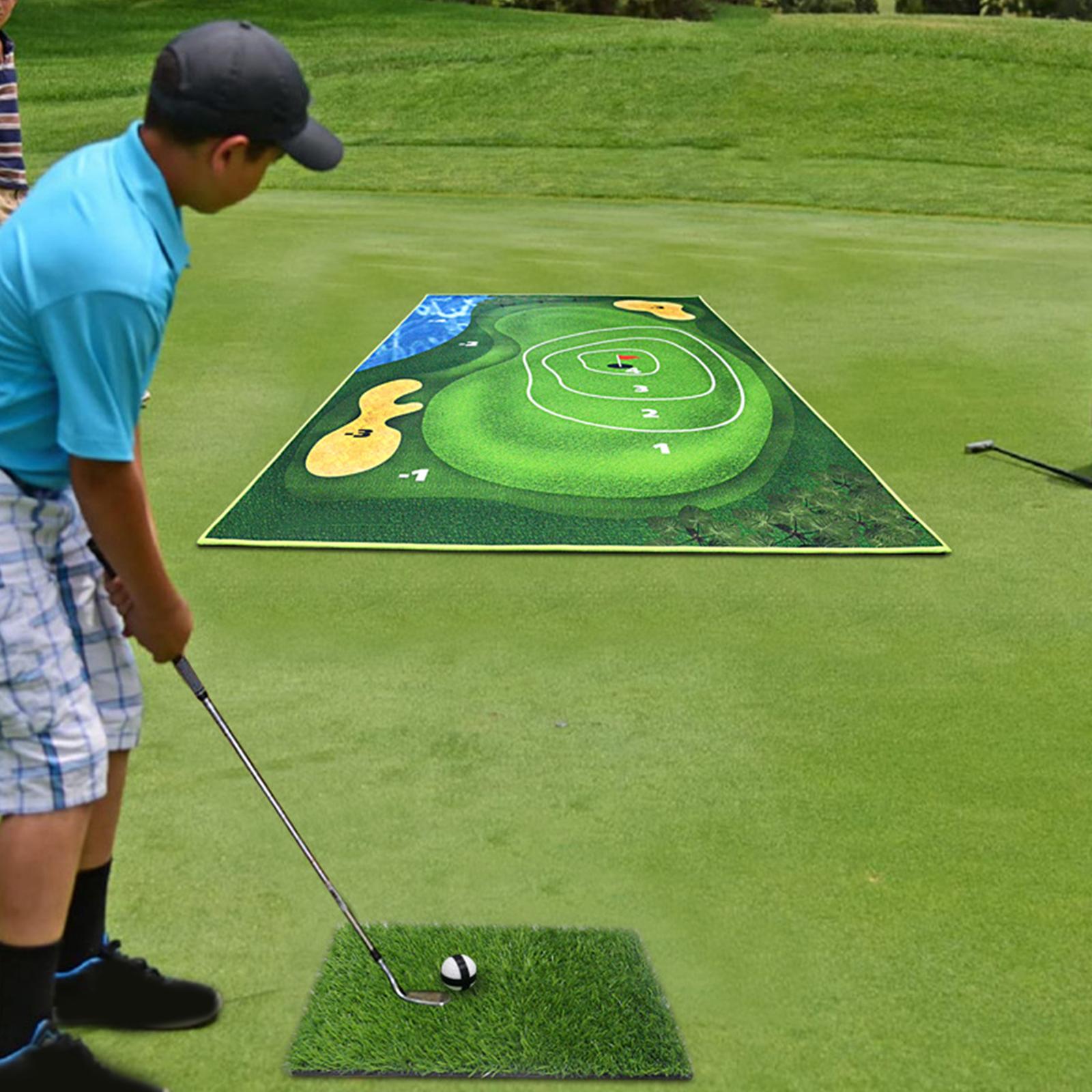 Golf Game Mat Golf Game Set Practice Mat with Chipping Mat Golf Training Aid 80cmx150cm