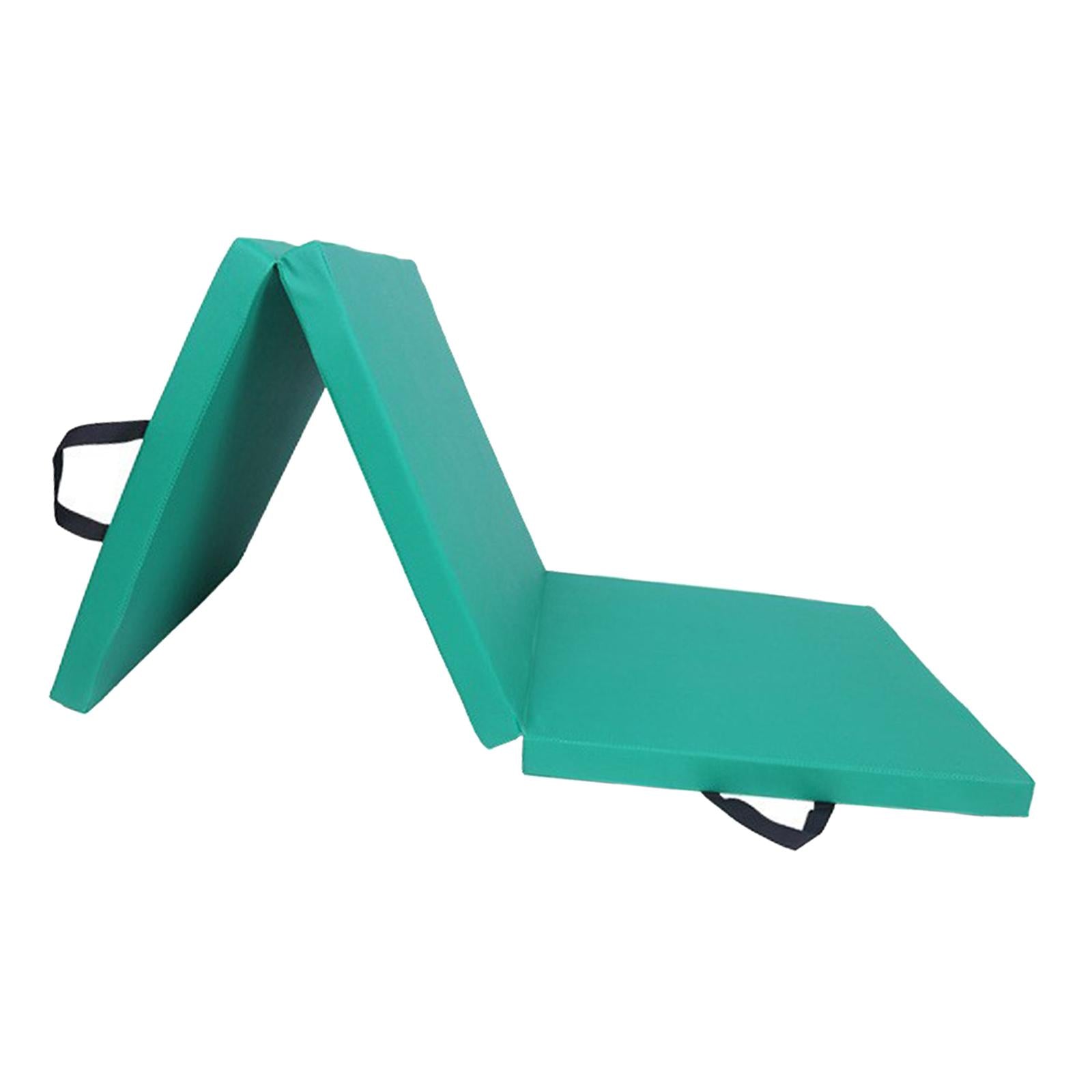 Three Fold Folding Thick Exercise Mat Yoga Pad for Stretching Training Fitness Green Oxford Cloth