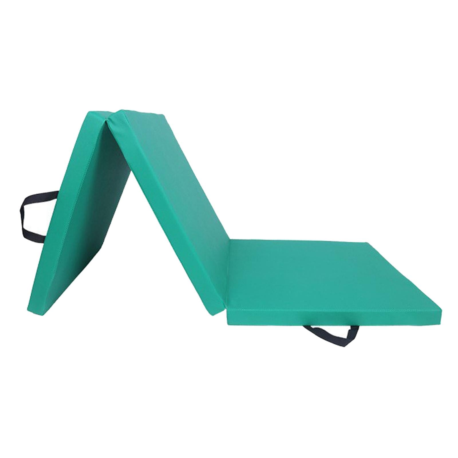 Three Fold Folding Thick Exercise Mat Yoga Pad for Stretching Training Fitness Green Oxford Cloth