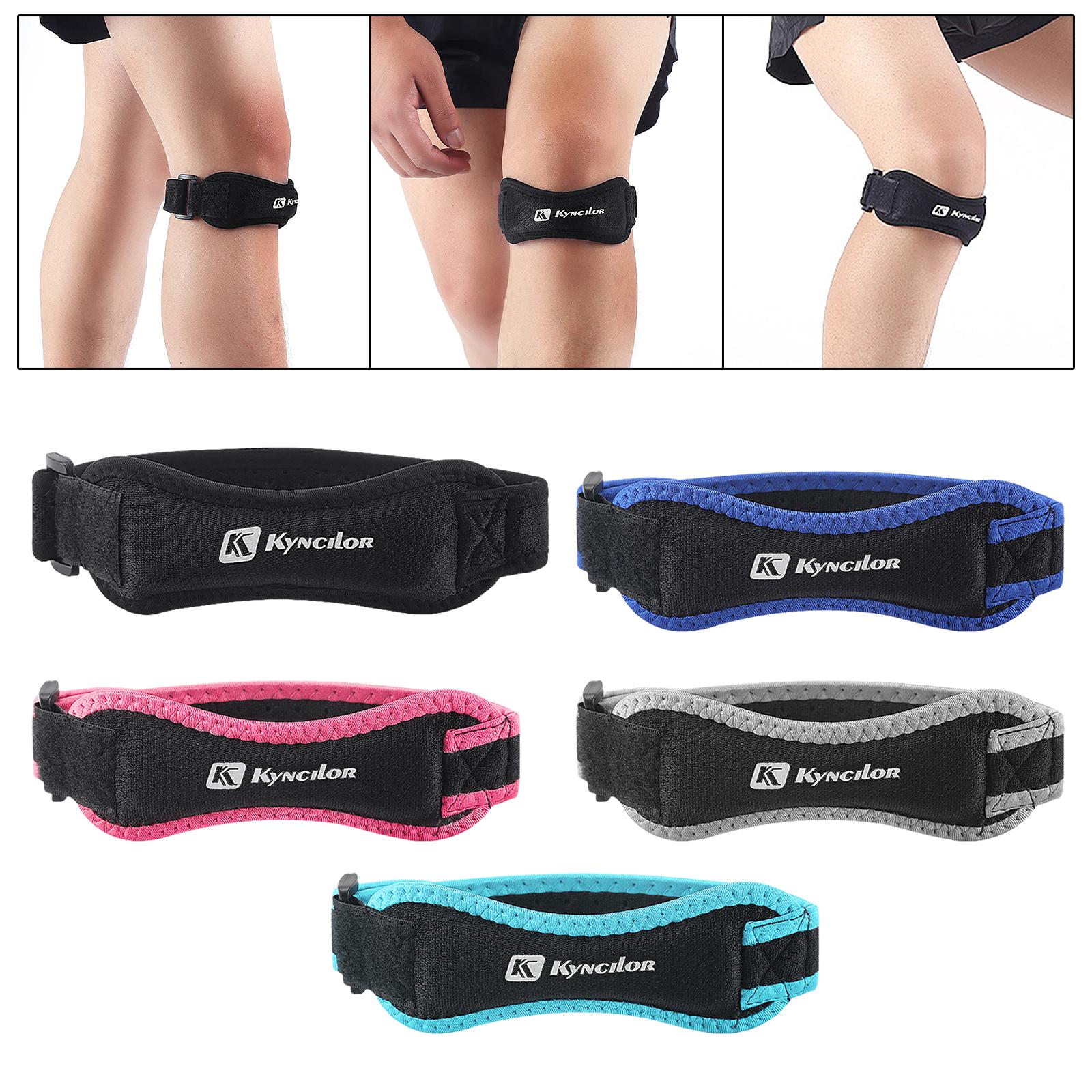 4xPatella Stabilizer Strap Running Gym Squats Patella Strap Knee Brace Support Black
