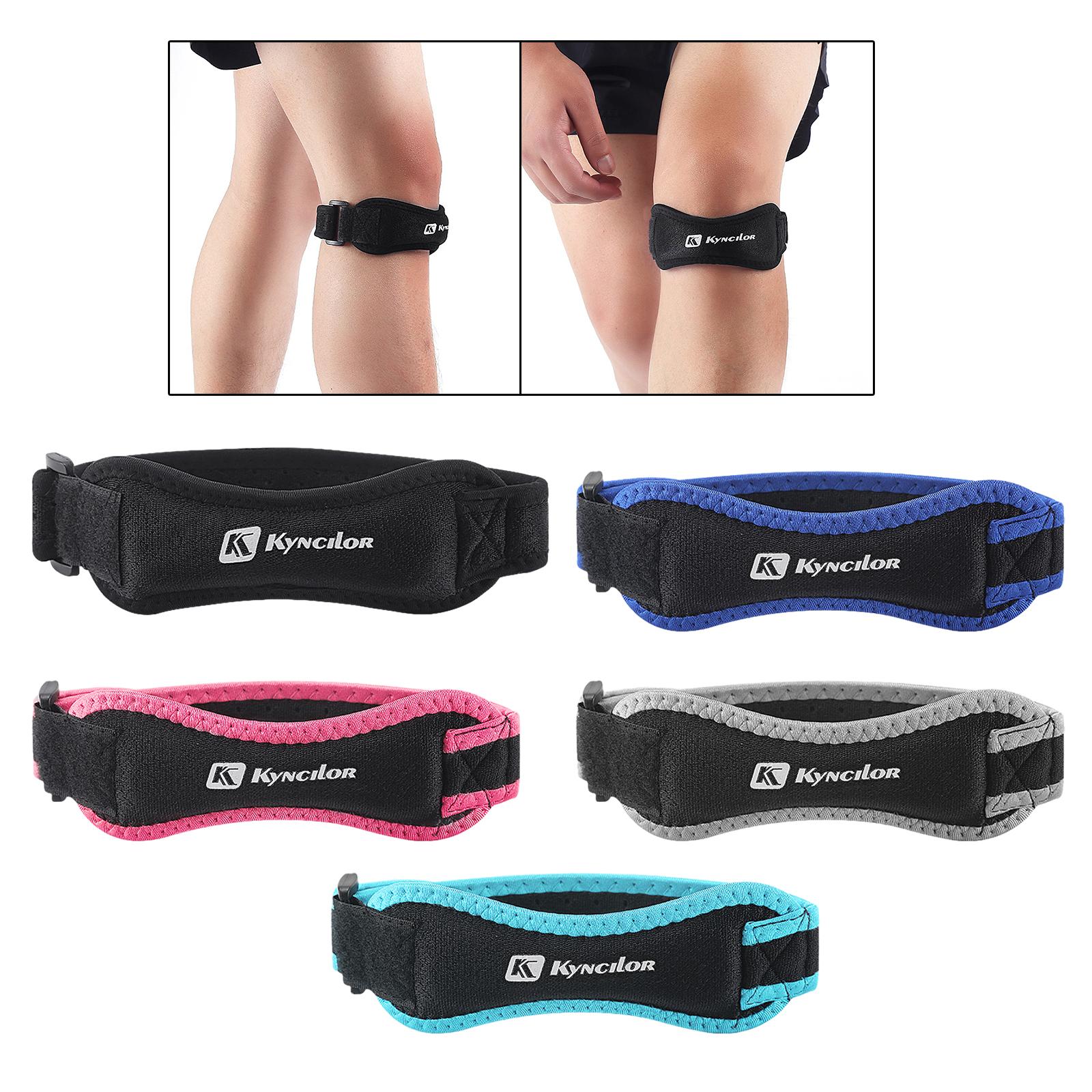 3xPatella Stabilizer Strap Running Gym Squats Patella Strap Knee Brace Support Black