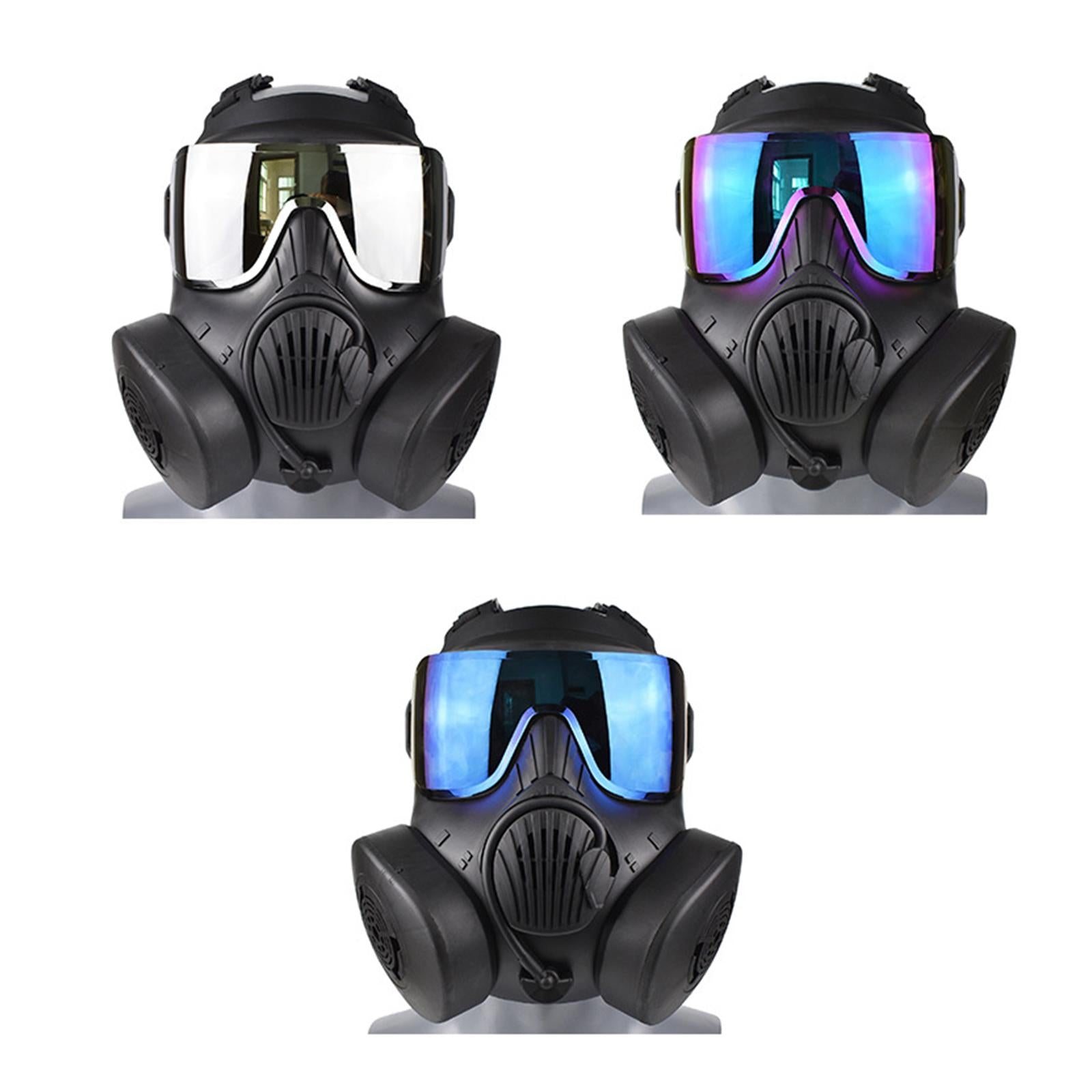 CS Mask with Fan Cover for Cosplay Costume Riding Wargame Silver Lens