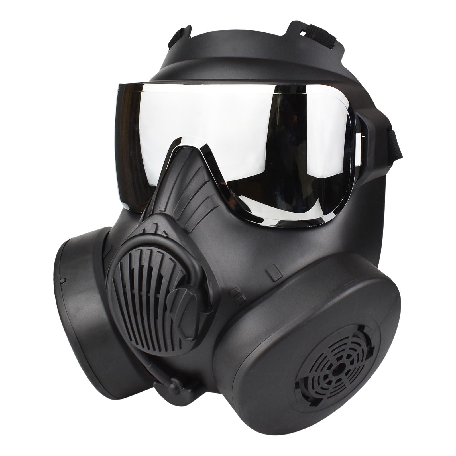 CS Mask with Fan Cover for Cosplay Costume Riding Wargame Silver Lens
