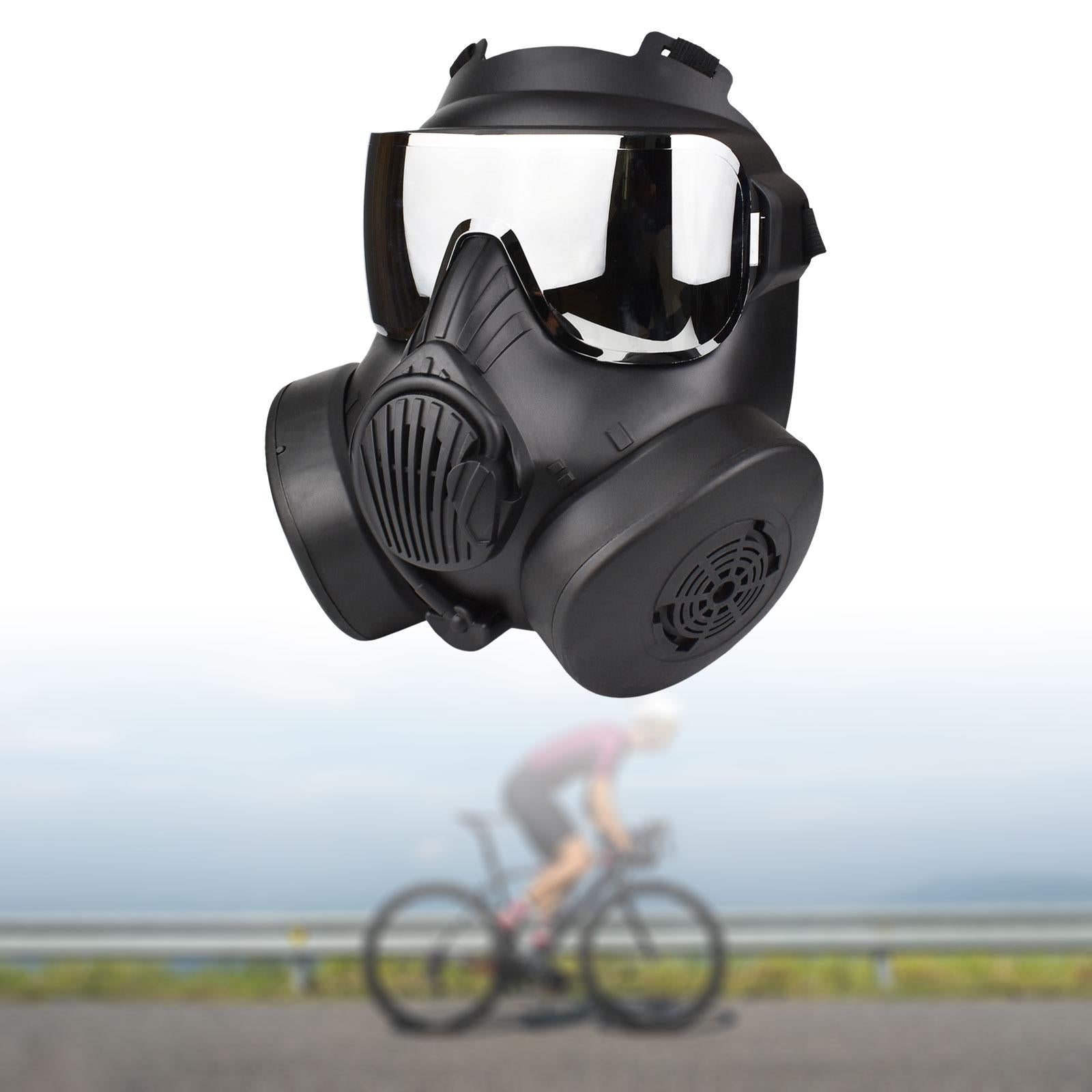 CS Mask with Fan Cover for Cosplay Costume Riding Wargame Silver Lens