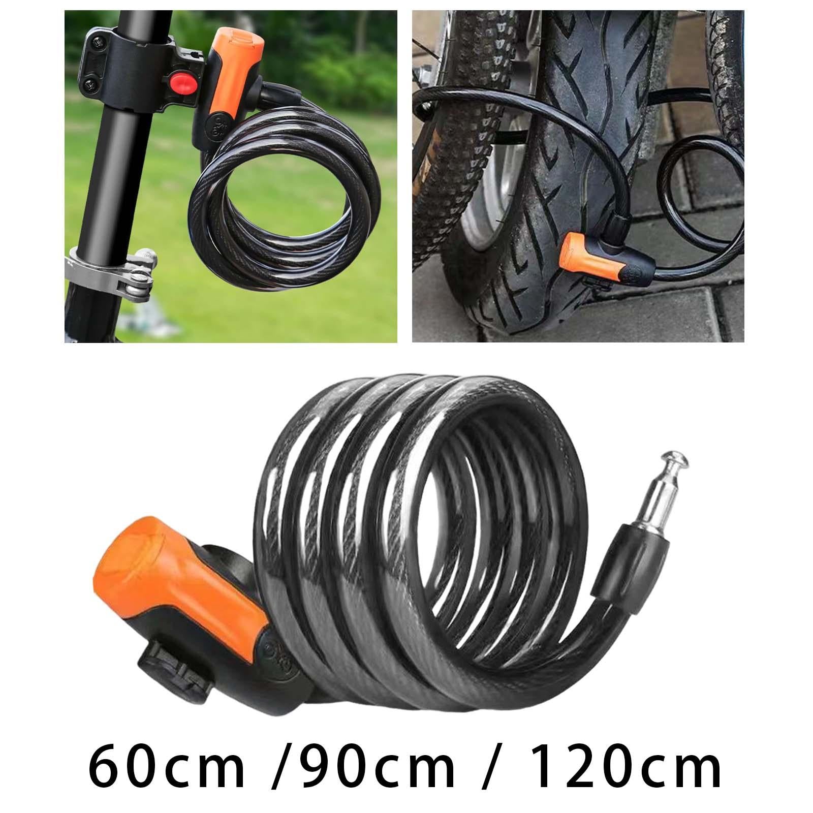 Bike Lock Cable with Key Steel Padlock for Doors Outdoor Equipment Motorbike 0.6m