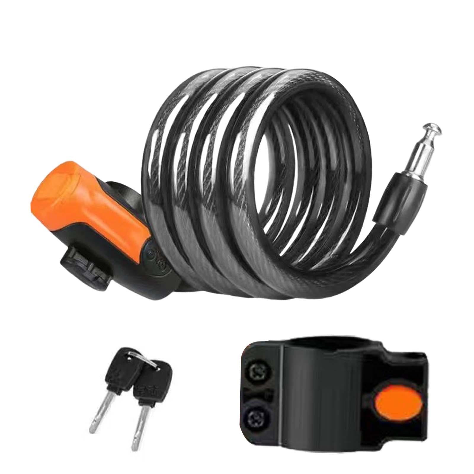 Bike Lock Cable with Key Steel Padlock for Doors Outdoor Equipment Motorbike 1.2m