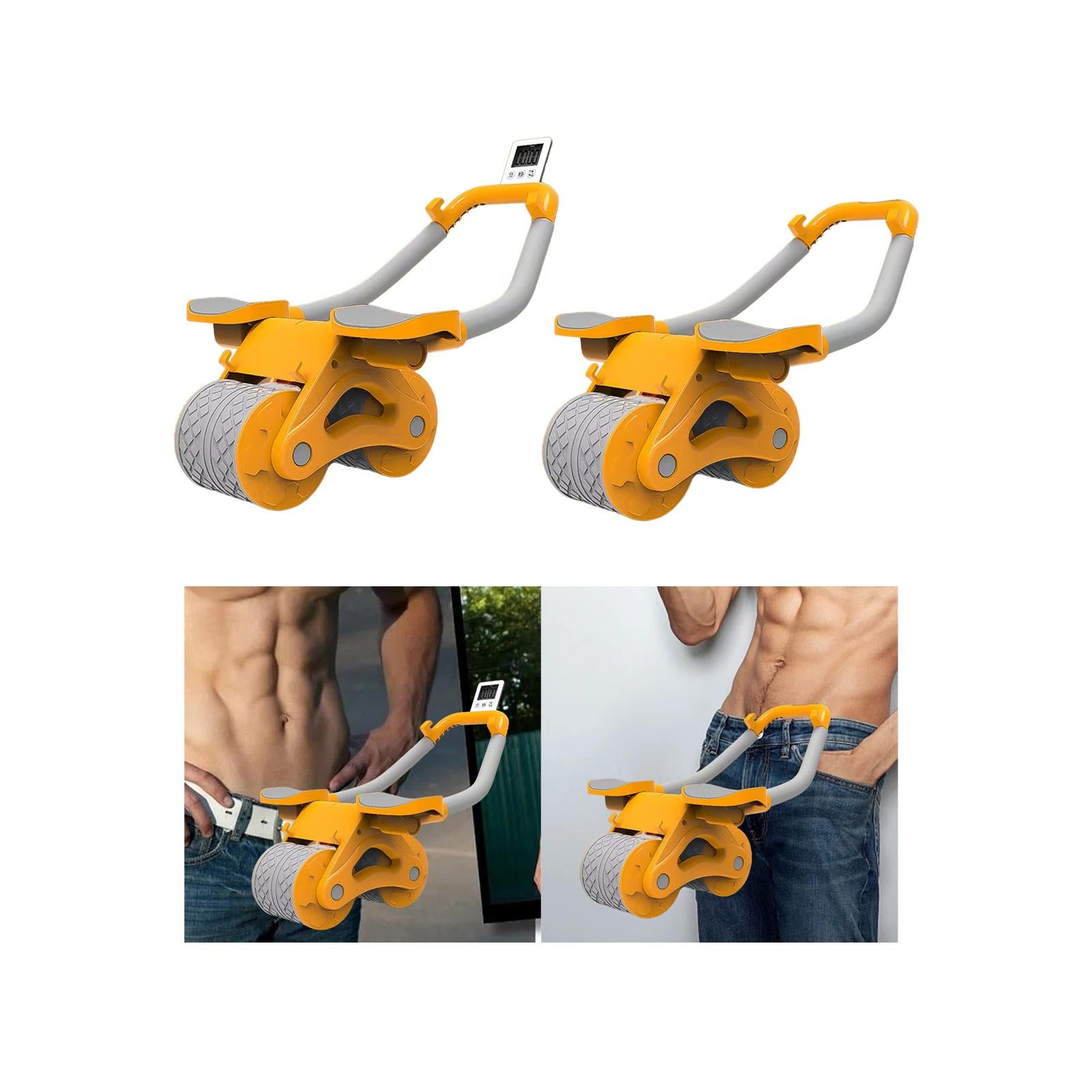 Abdominal Roller Wheel Ab Machine for Men Women Exercise Wheels for Home Gym with Timer