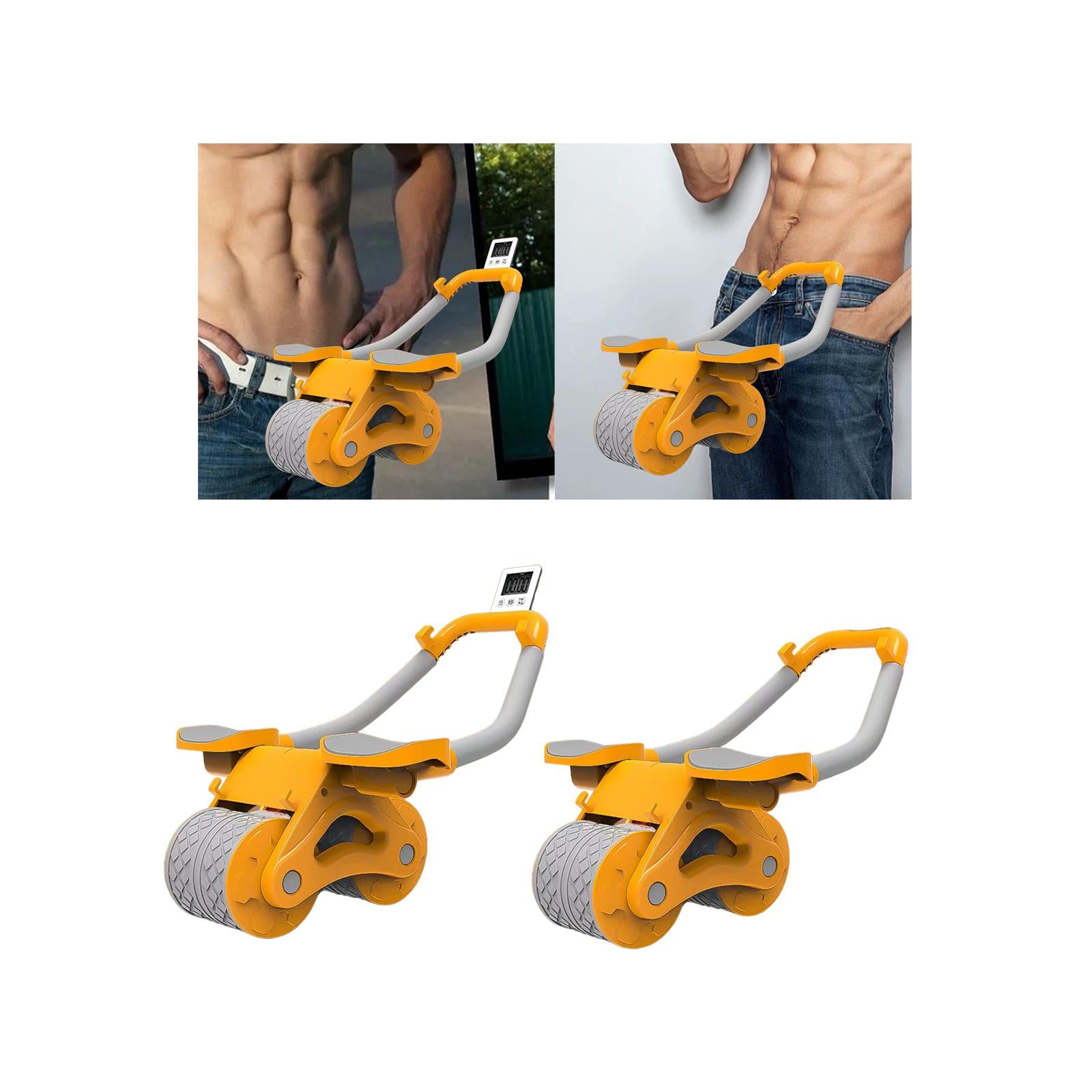Abdominal Roller Wheel Ab Machine for Men Women Exercise Wheels for Home Gym with Timer