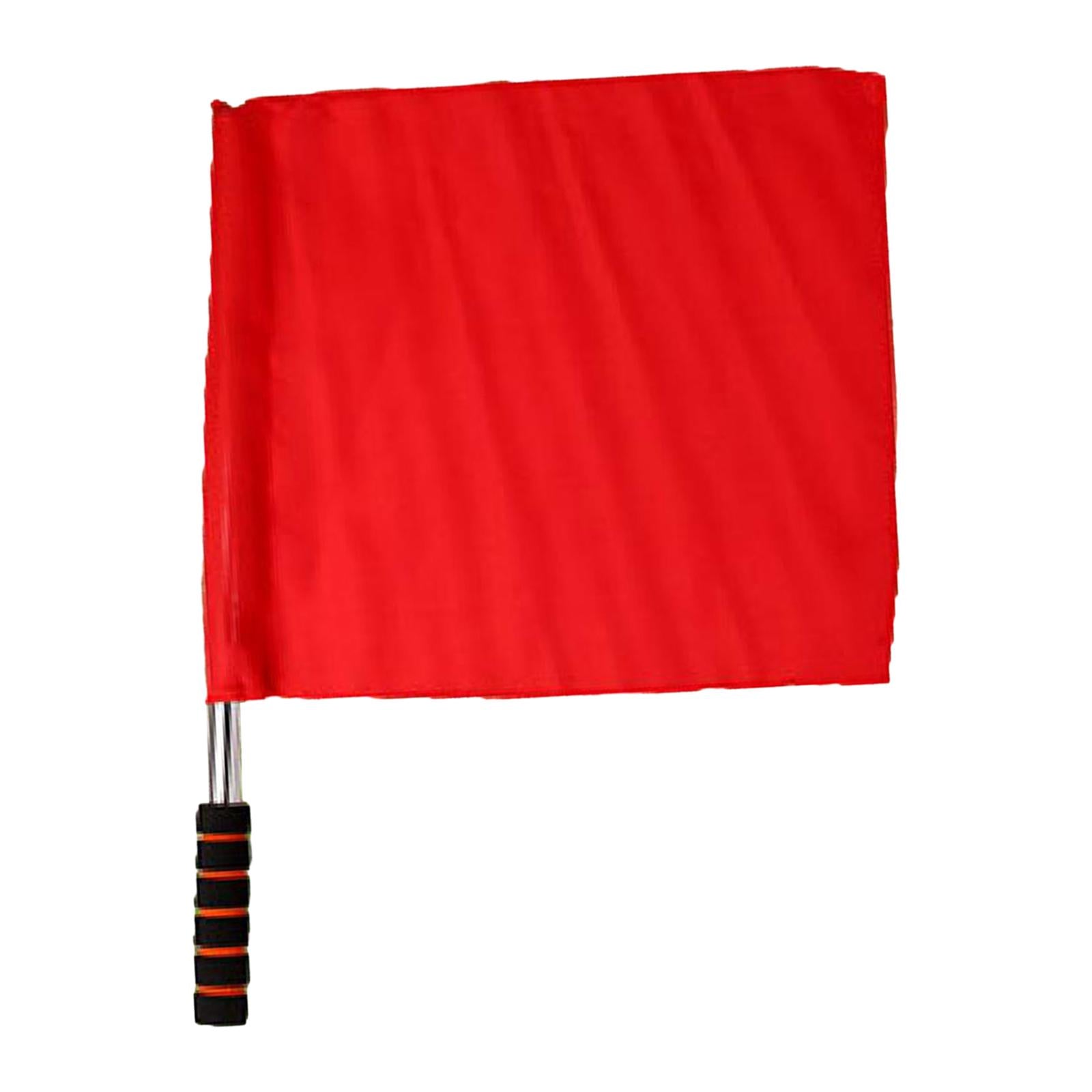 Referee Flag Portable Traffic Safety Flag for Soccer Football Field Red
