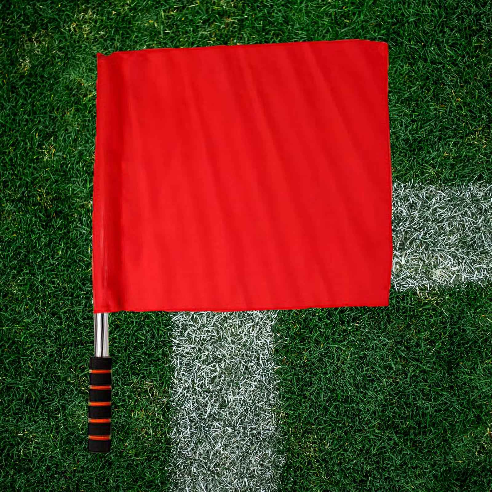 Referee Flag Portable Traffic Safety Flag for Soccer Football Field Red