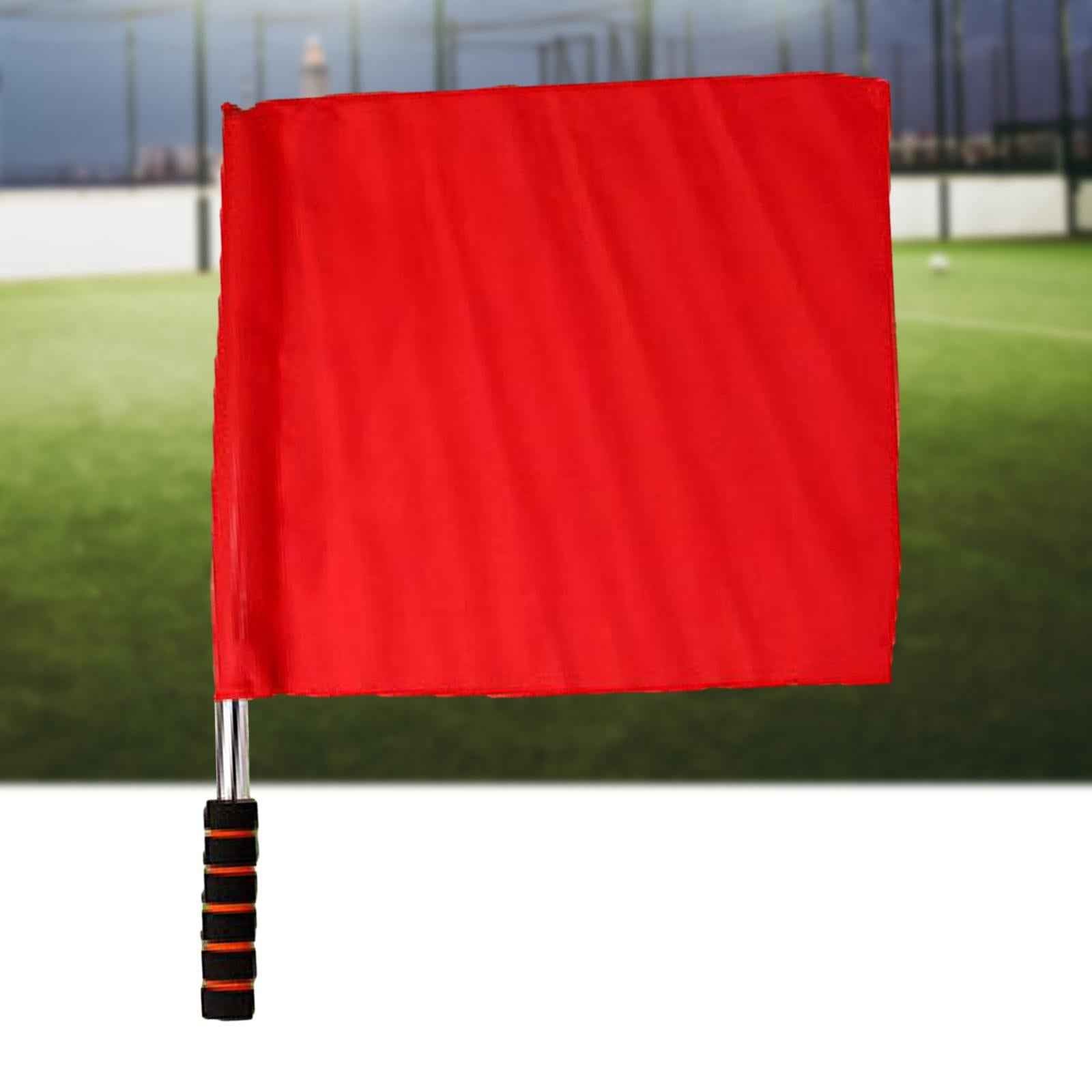 Referee Flag Portable Traffic Safety Flag for Soccer Football Field Red