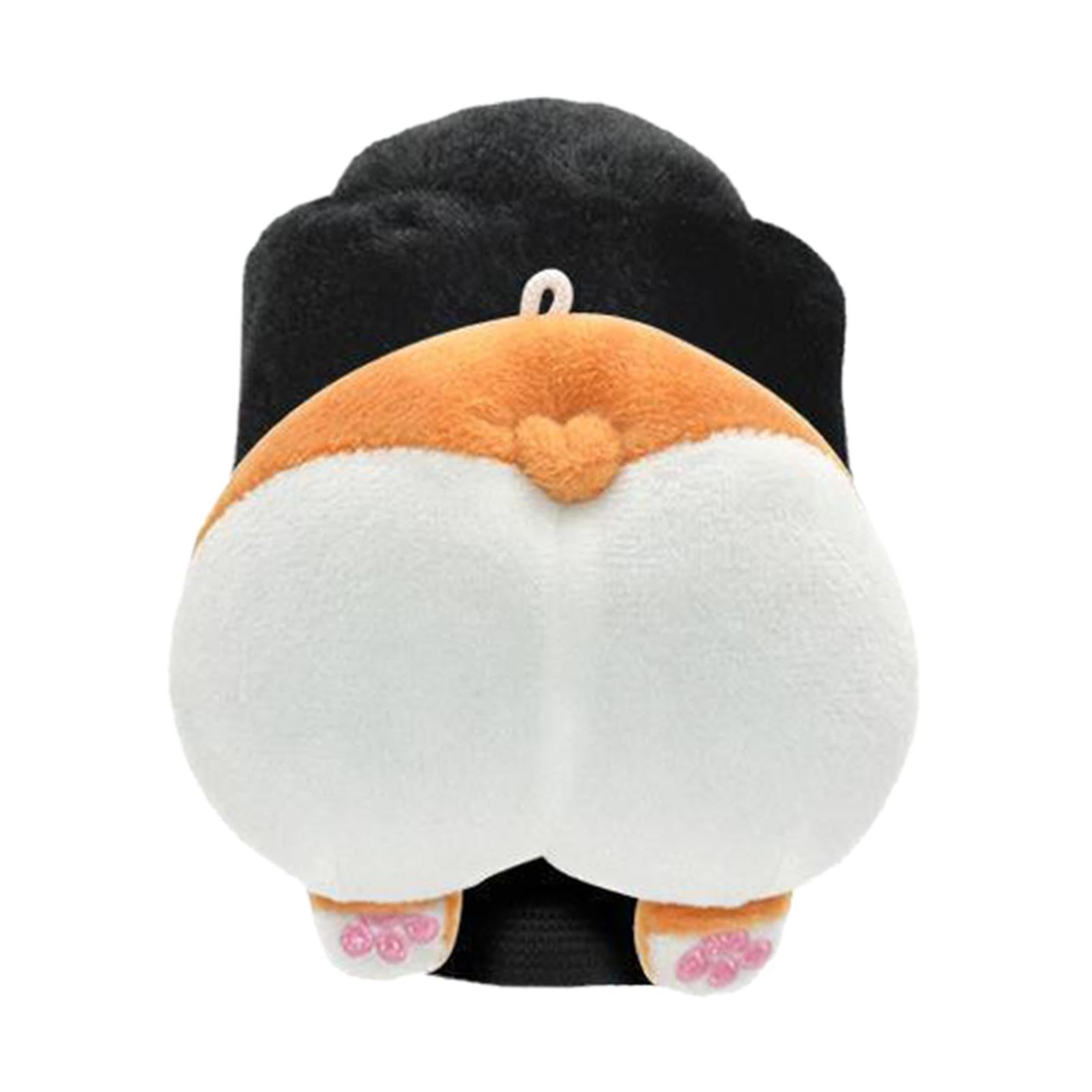 Car Knob Cover Cute Decorative Plush Corgi Arse Cartoon Car Handle Cover Gear Cover