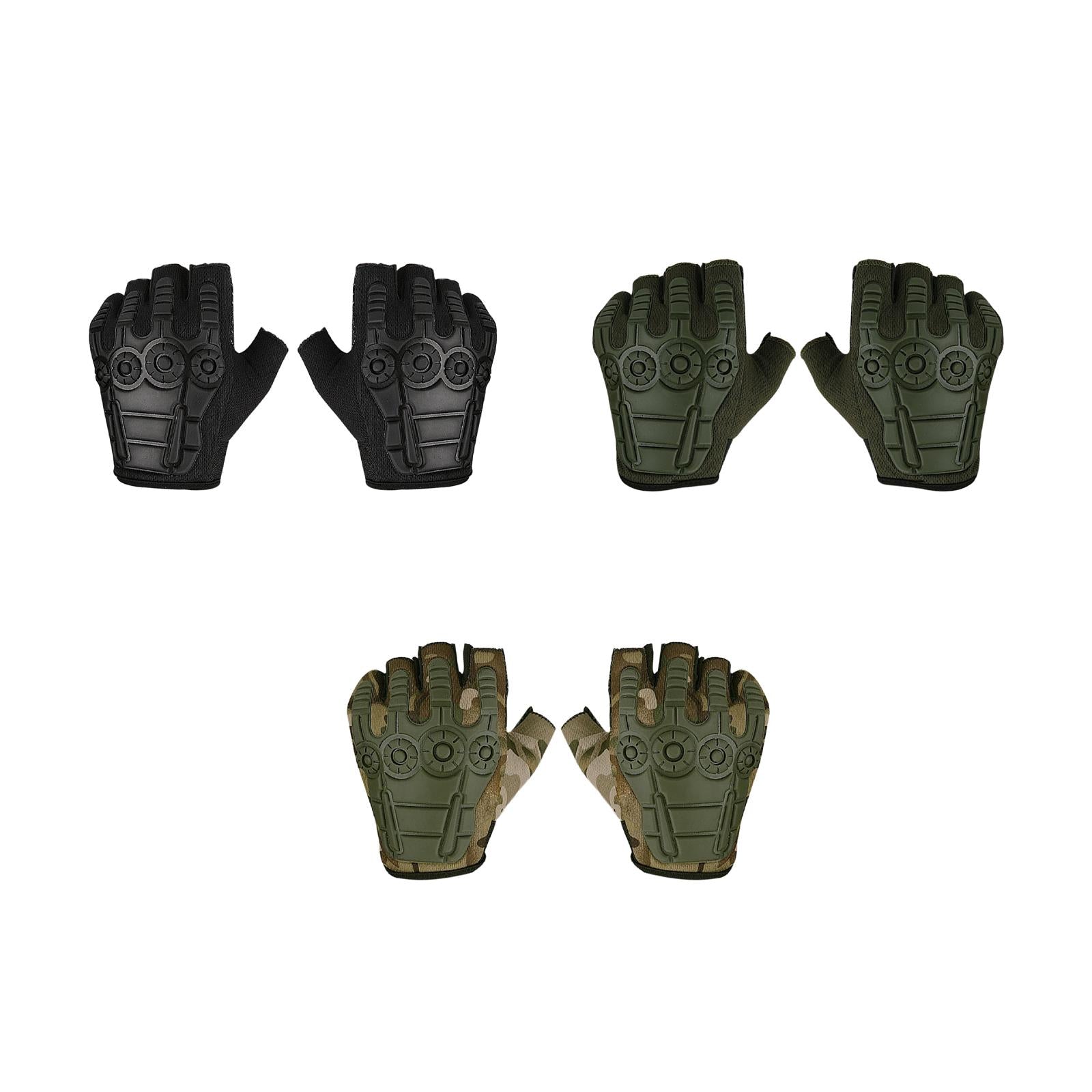 Half Finger Gloves Gym Gloves Shockproof Mittens Anti Slip Fingerless Gloves Black