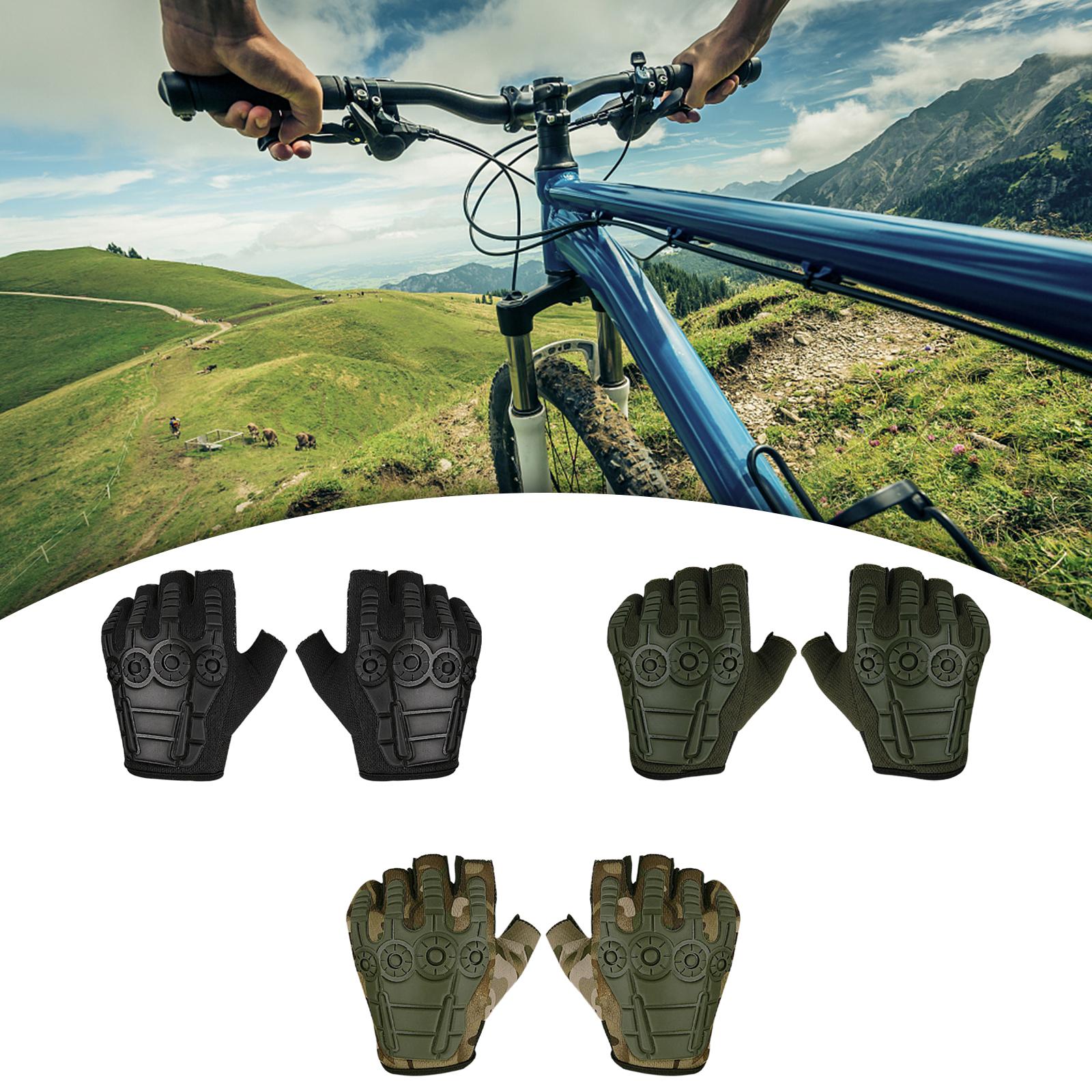 Half Finger Gloves Gym Gloves Shockproof Mittens Anti Slip Fingerless Gloves Black
