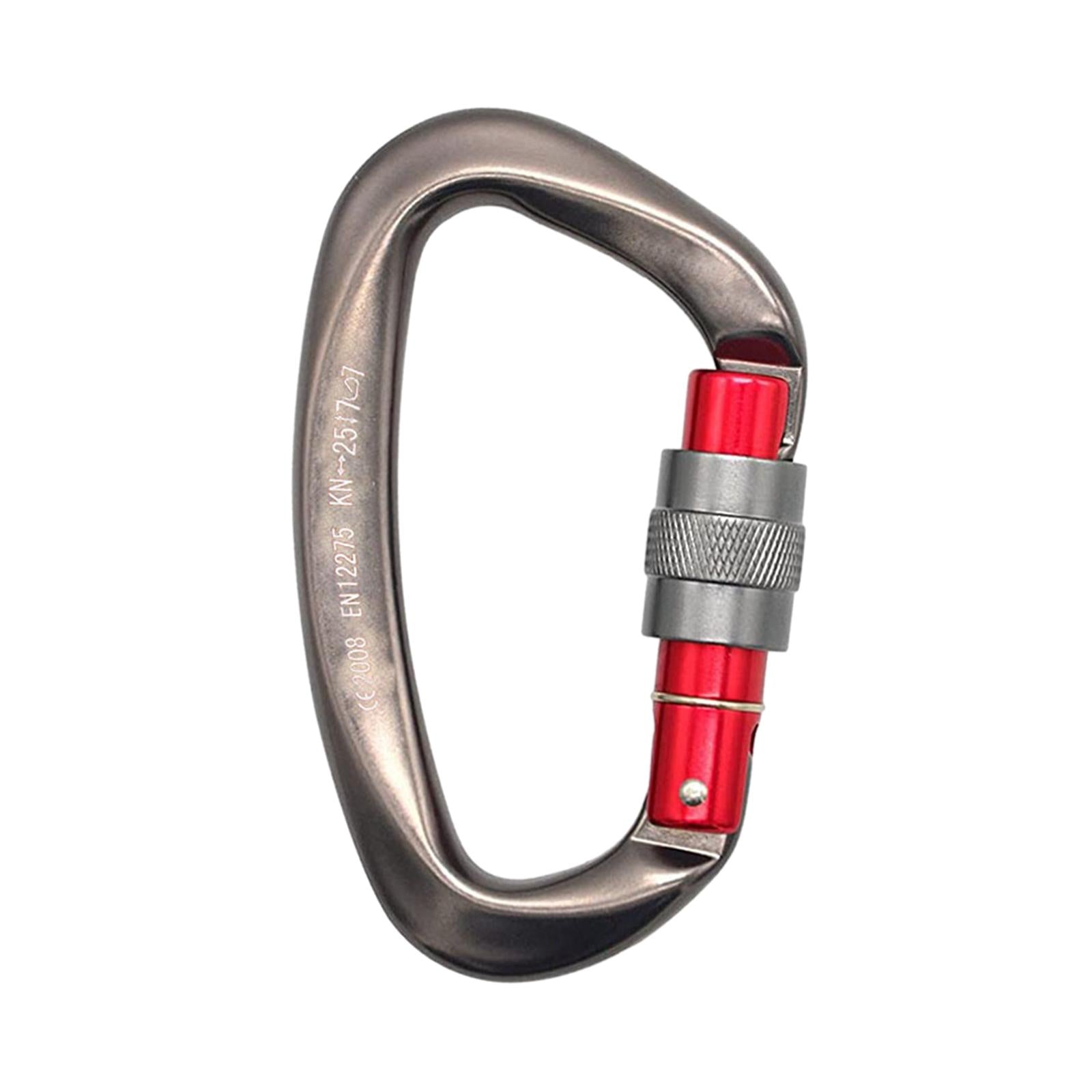 D Shaped Carabiner Buckle Small Carabiner Clip for Rappelling Caving Camping Gray