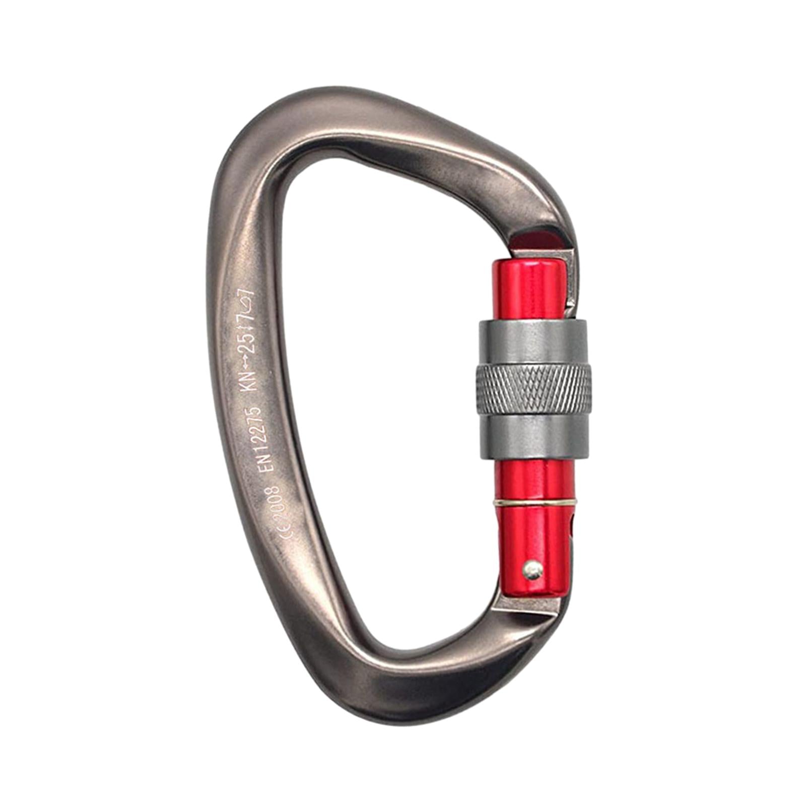 D Shaped Carabiner Buckle Small Carabiner Clip for Rappelling Caving Camping Gray