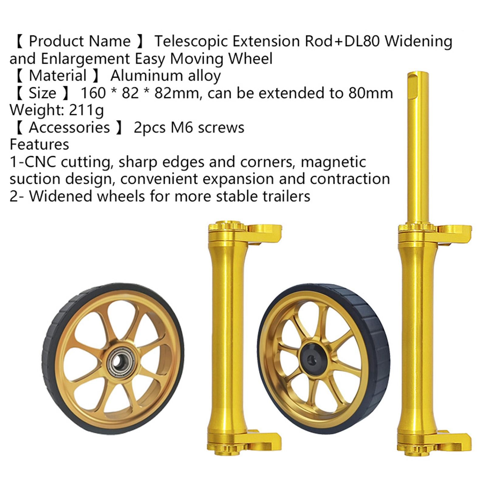 Bicycle Easy Wheels Extension Rod Telescopic Bar for Rear Cargo Transport Black