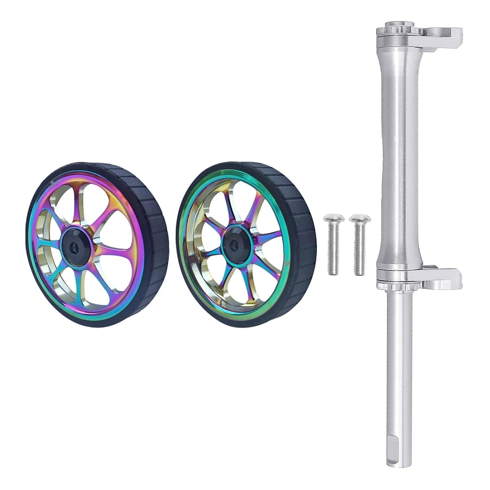 Bicycle Easy Wheels Extension Rod Telescopic Bar for Rear Cargo Transport Colorful Silver