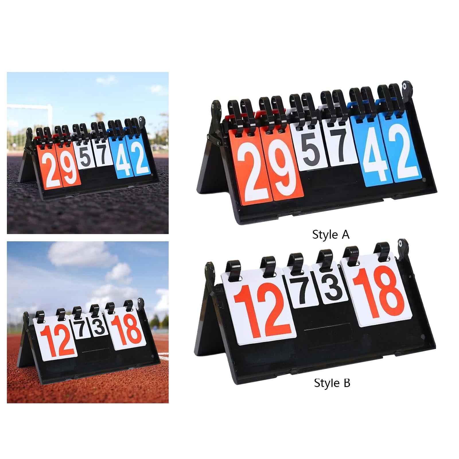 Score Card Flipper Compact Flip Score Board for Basketball Volleyball Soccer Style A