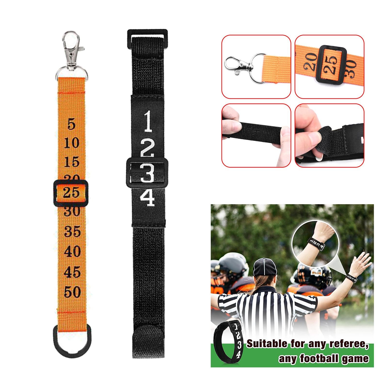 2xFootball Chain Clip Football Yard Markers for Men Direct Replacement Premium Orange