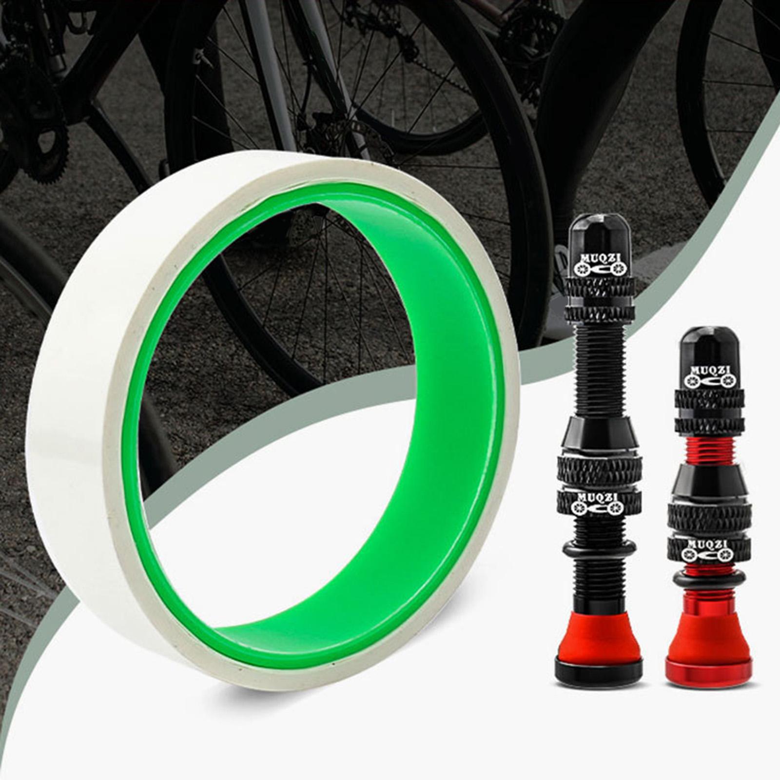 Aluminum Alloy Bike Tubeless Tire Valve Stem with Valve Caps Vacuum Tire Pad Rim Tape 35mm Black
