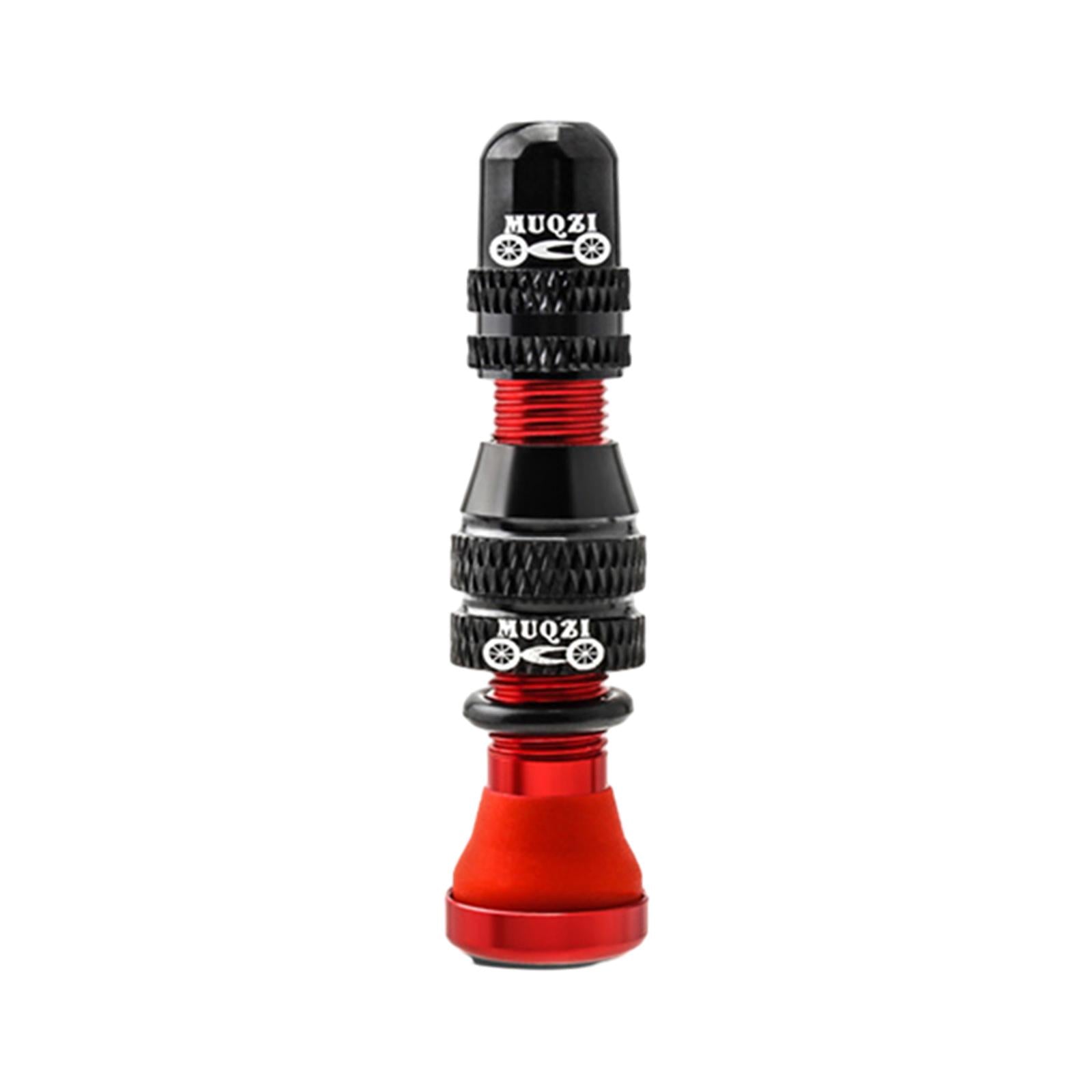 Aluminum Alloy 40mm Tubeless Tire Valve Stem with Valve Caps Vacuum Tire Pad Rim Tape 16mm Red