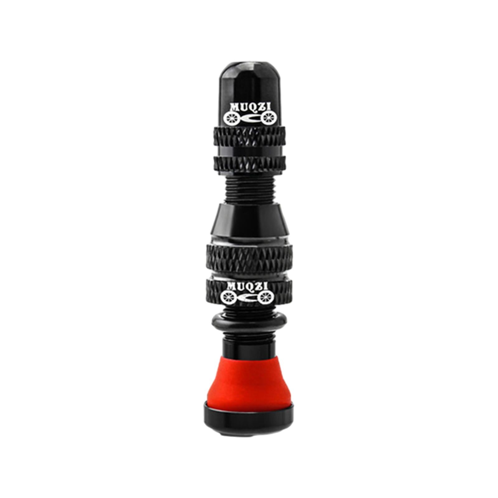 Aluminum Alloy 40mm Tubeless Tire Valve Stem with Valve Caps Vacuum Tire Pad Rim Tape 18mm Black