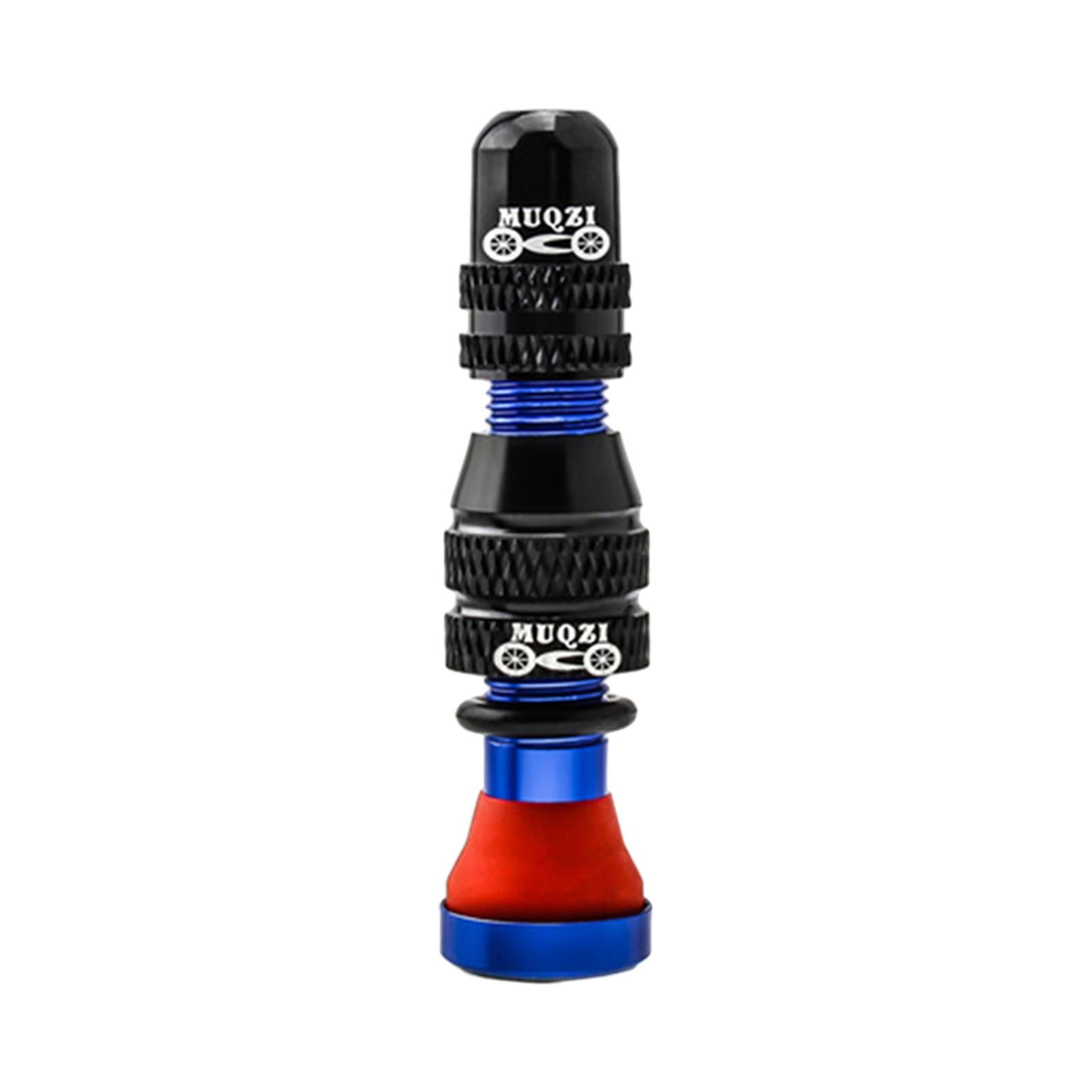 Aluminum Alloy 40mm Tubeless Tire Valve Stem with Valve Caps Vacuum Tire Pad Rim Tape 18mm Blue