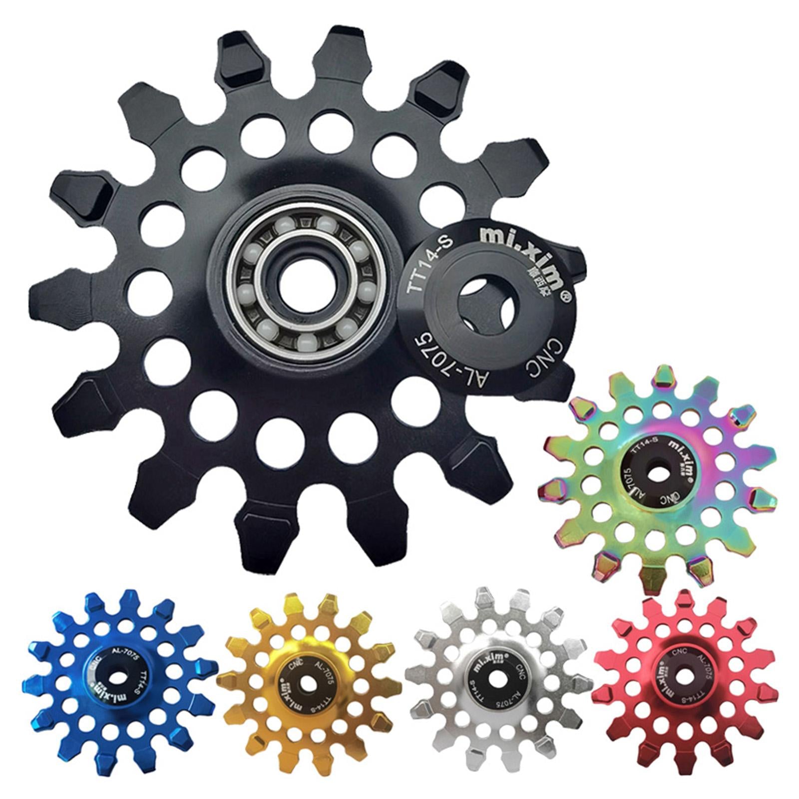 Bike Rear Derailleur Pulley Components Lightweight Easy Installation Bearing Black