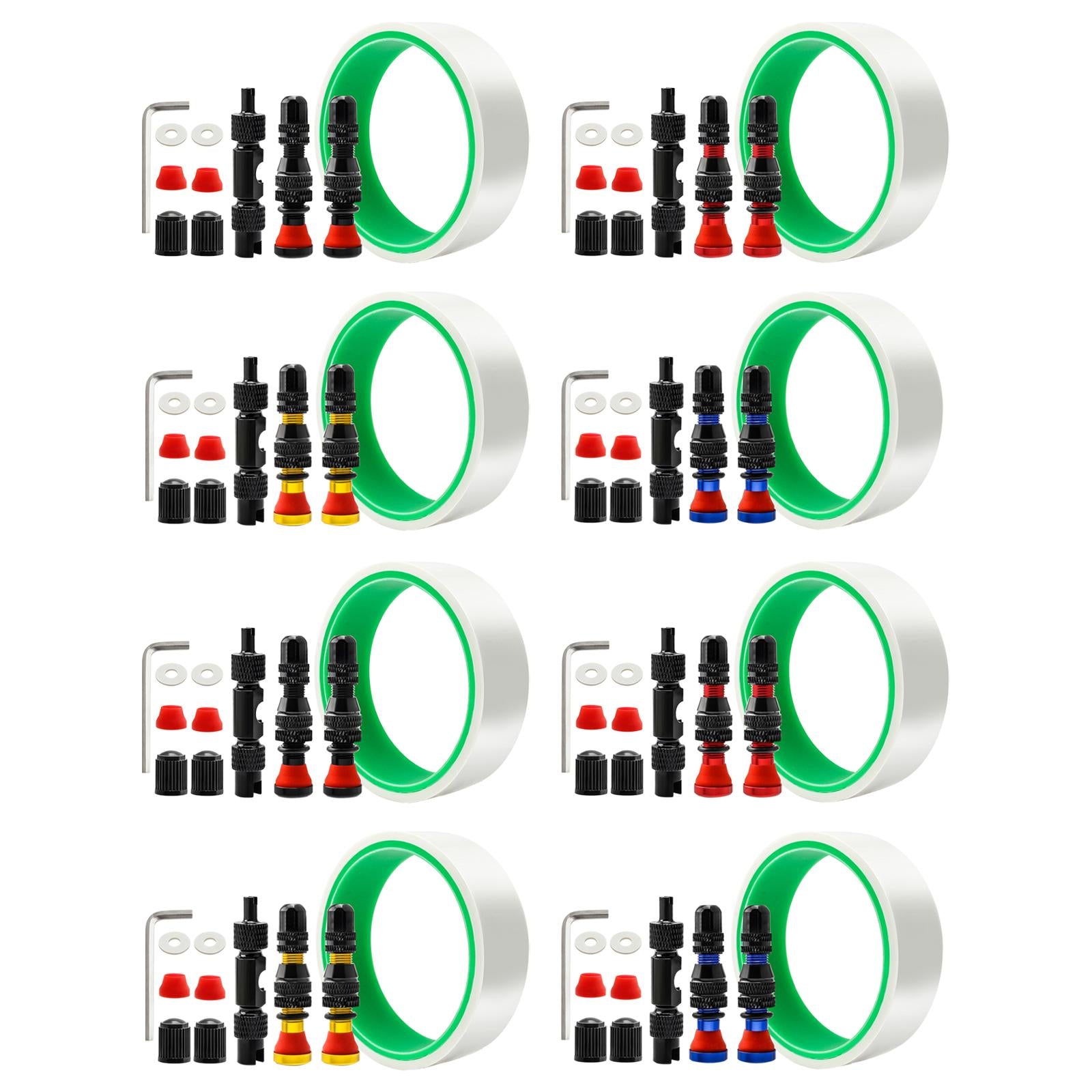 Tubeless Tire Valve Stem with Valve Stem Caps Premium Tubeless Tire Tape Rim Tape 25mm Black