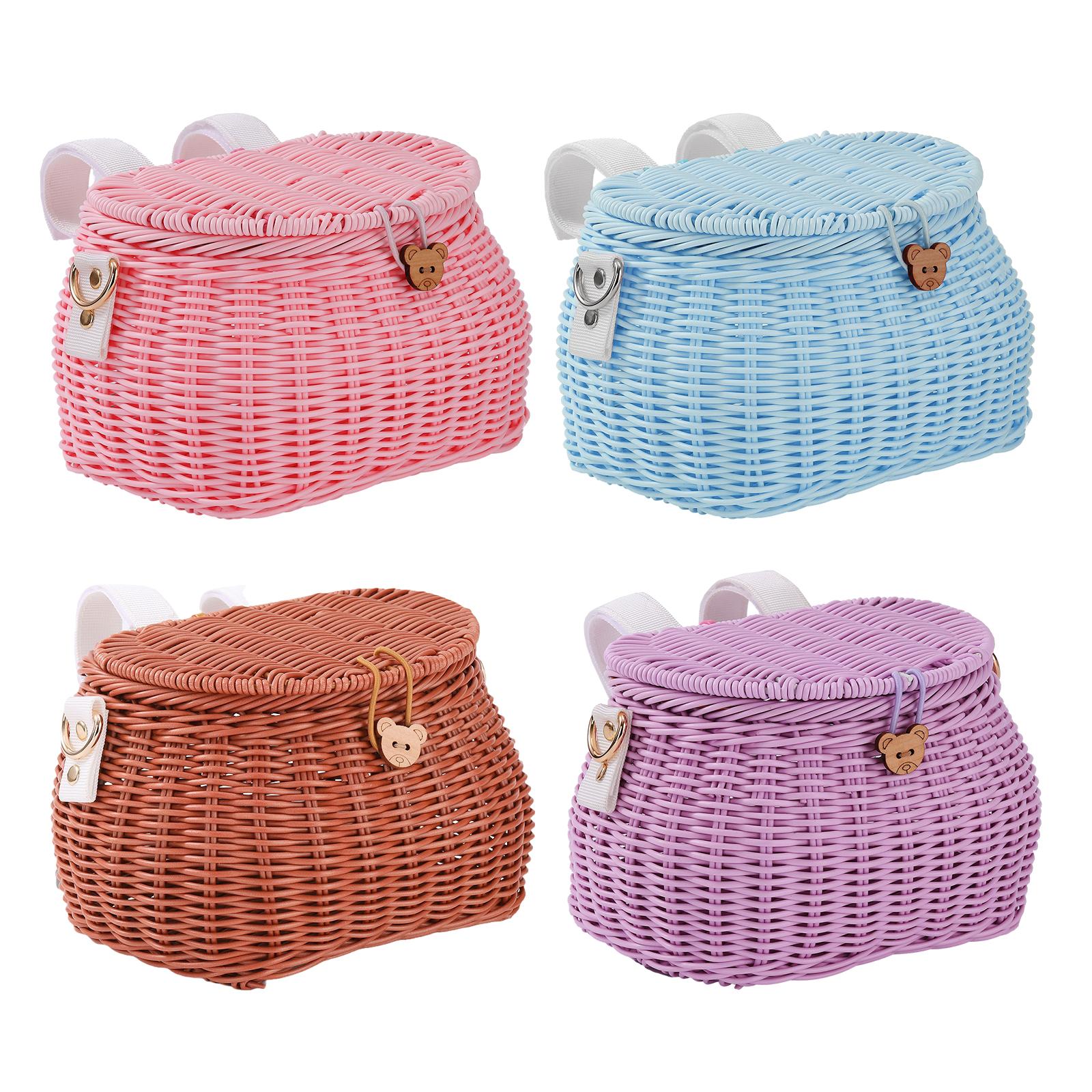 Kids Bike Basket Cycling Basket Durable Storage Basket Handlebar Bike Basket Brown