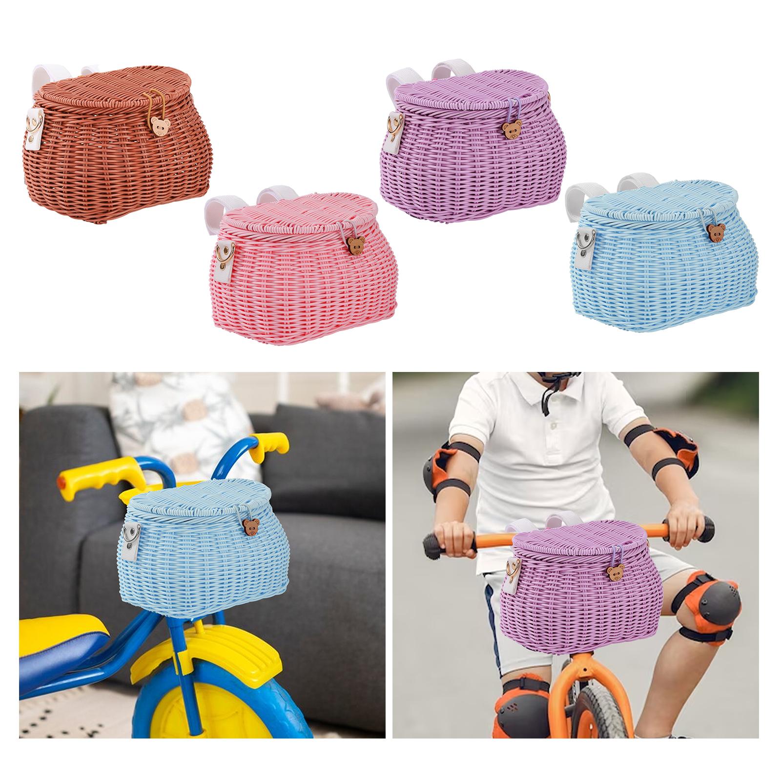 Kids Bike Basket Cycling Basket Durable Storage Basket Handlebar Bike Basket Brown