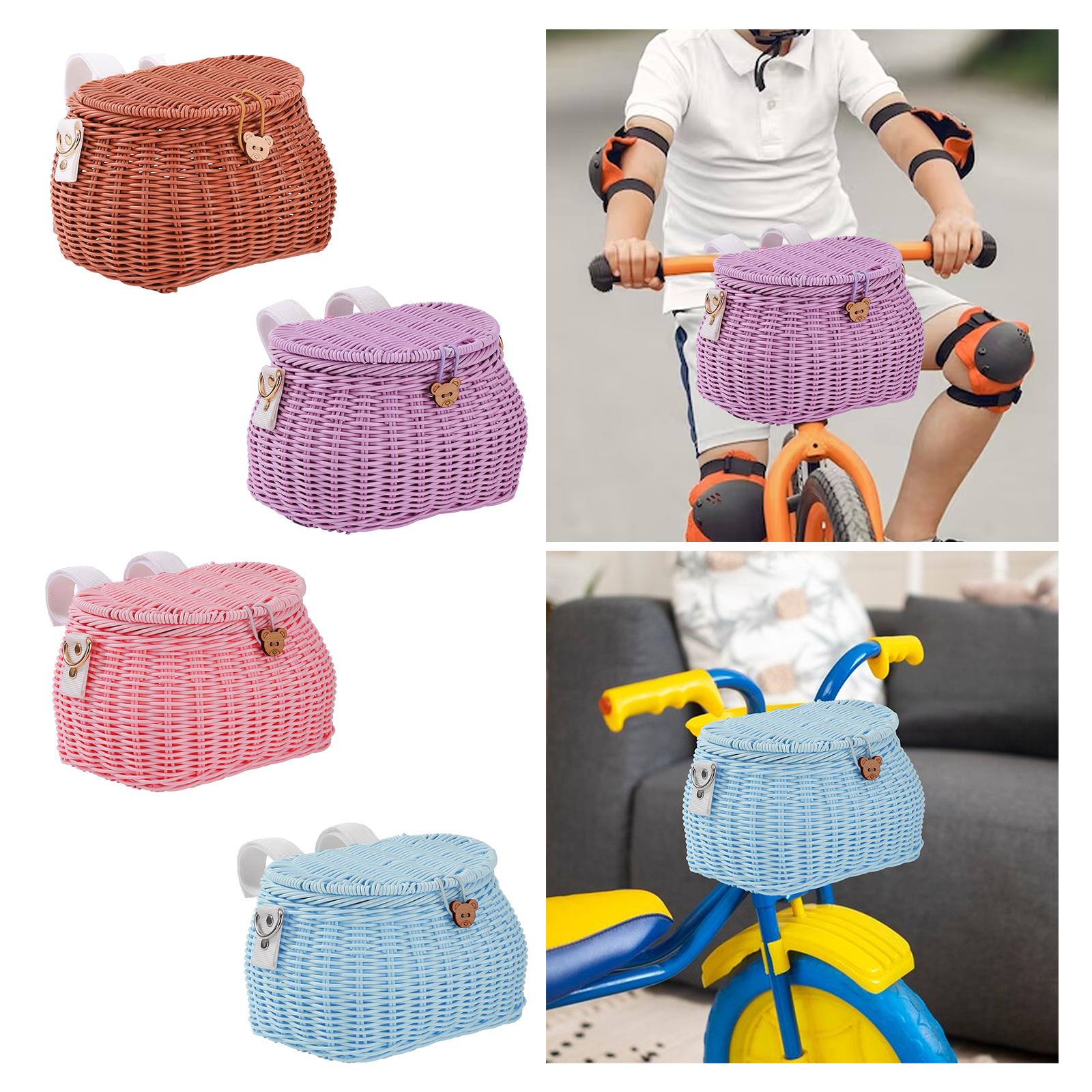 Kids Bike Basket Cycling Basket Durable Storage Basket Handlebar Bike Basket Brown