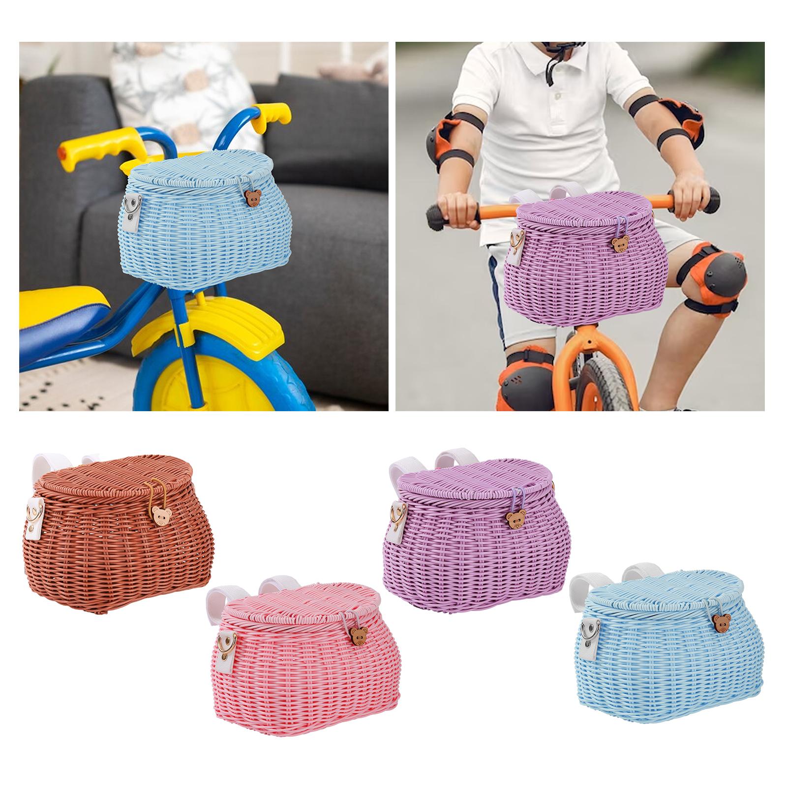 Kids Bike Basket Cycling Basket Durable Storage Basket Handlebar Bike Basket Brown