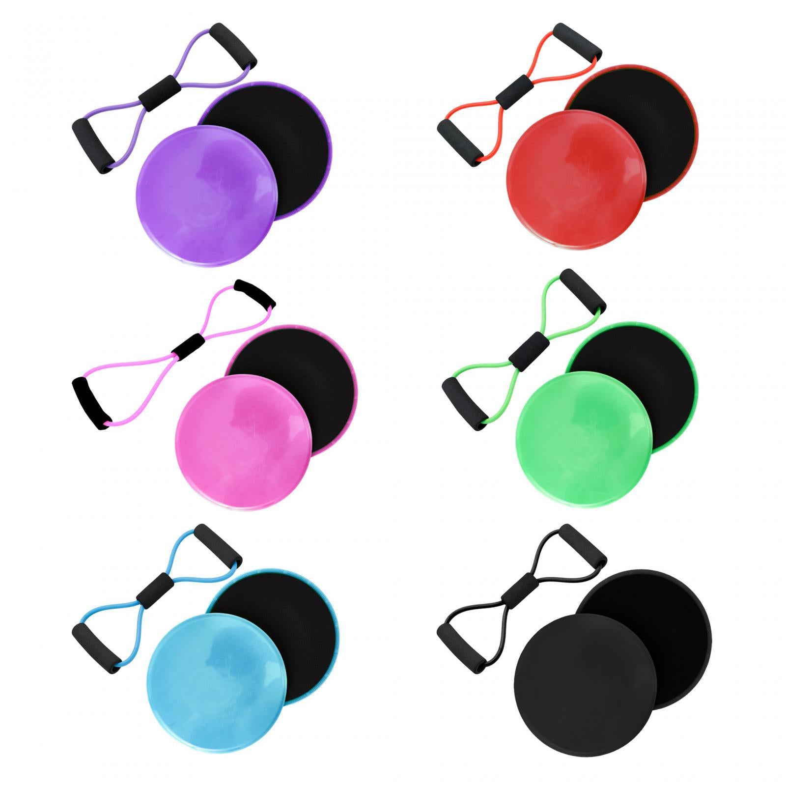 8 Shape Resistance Band and Core Sliders Durable Stretch Resistance Training Purple