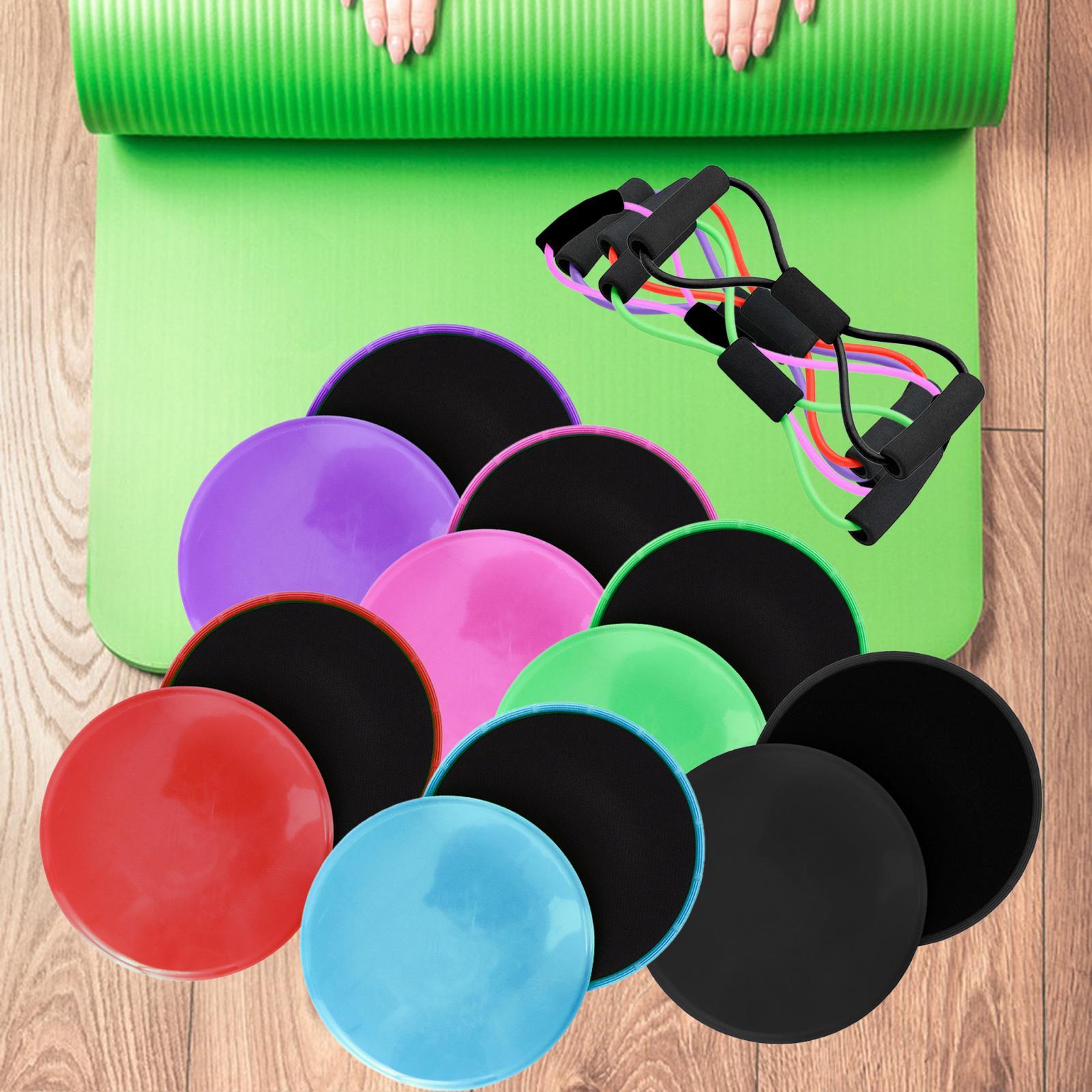 8 Shape Resistance Band and Core Sliders Durable Stretch Resistance Training Purple