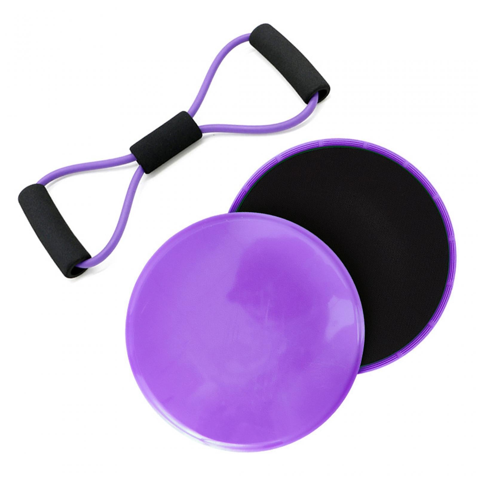 8 Shape Resistance Band and Core Sliders Durable Stretch Resistance Training Purple