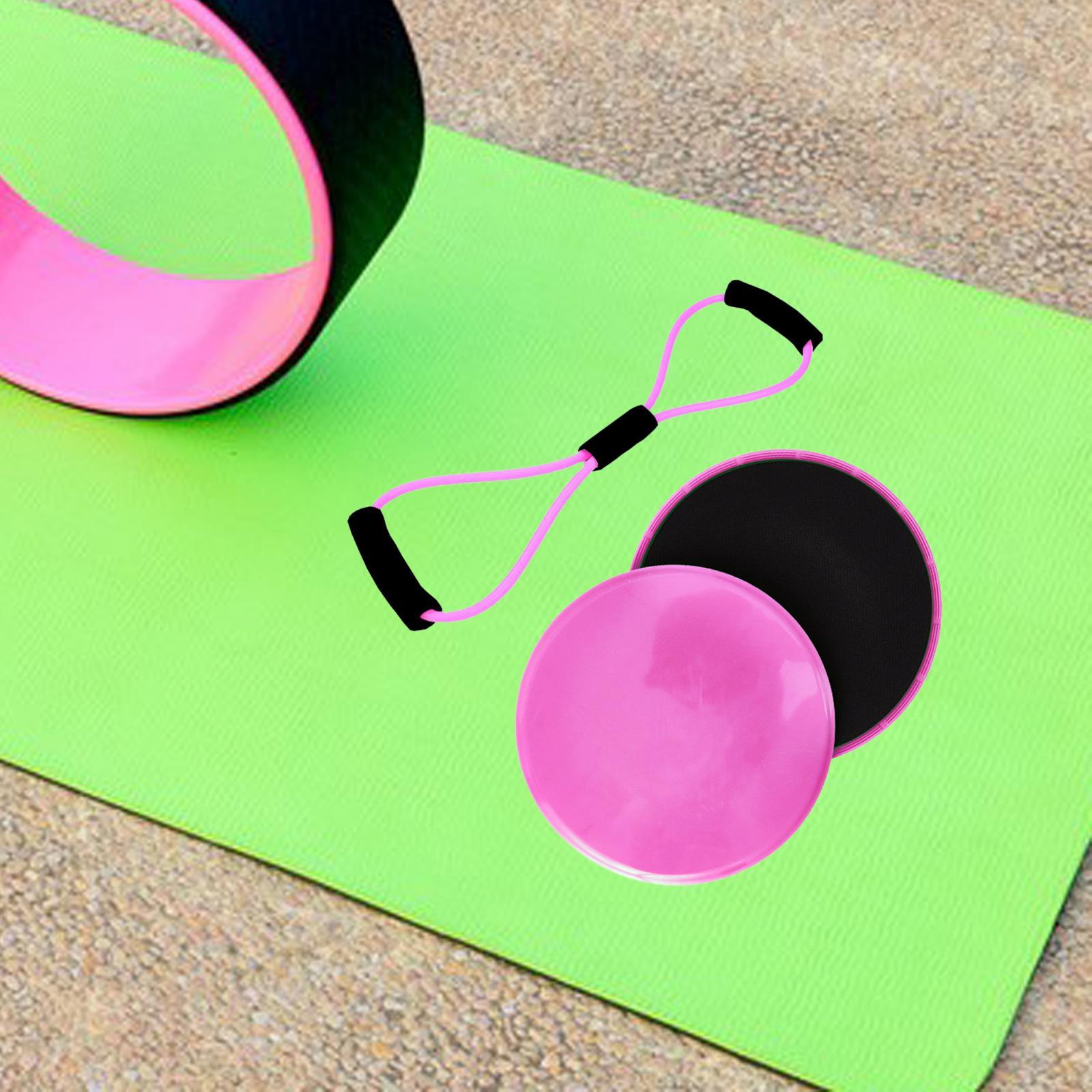 8 Shape Resistance Band and Core Sliders Durable Stretch Resistance Training Pink