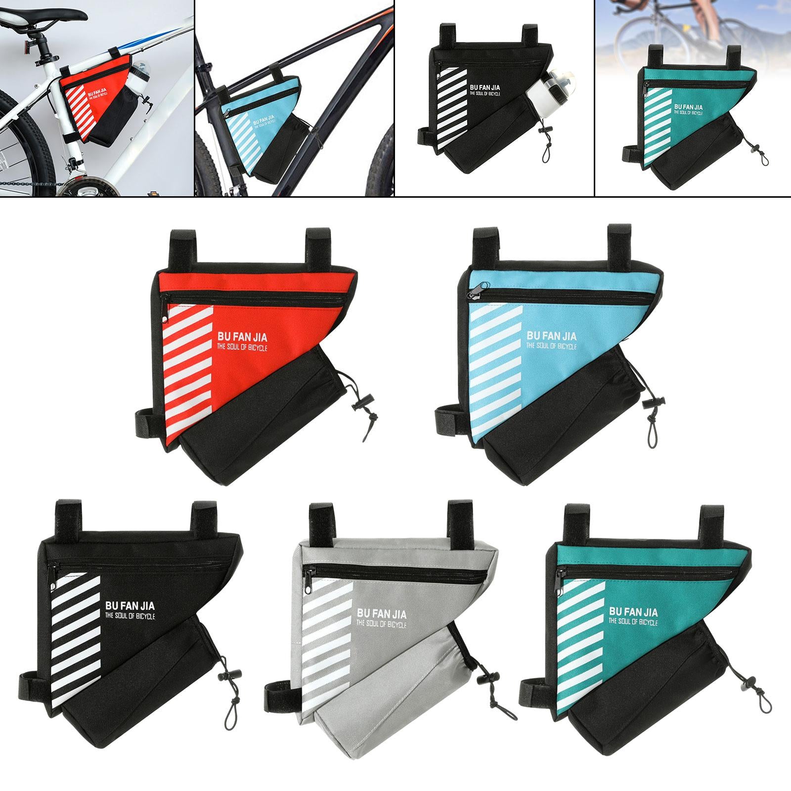 Bike Storage Bag Porable Bicycle Frame Bag for Men Women Mountain Road Bikes Red