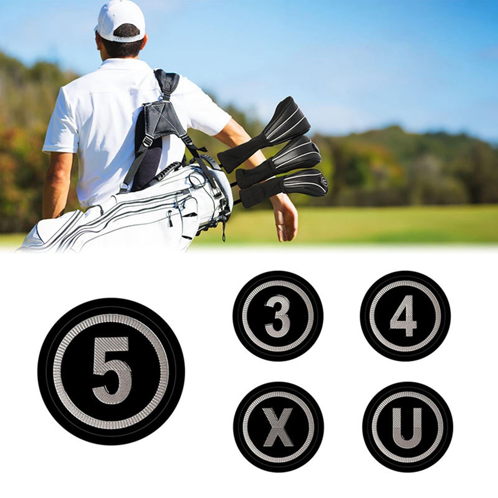 3Pcs Golf Wood Headcovers Set Lightweight PU Golf Head Covers for Golf Clubs Black Silver