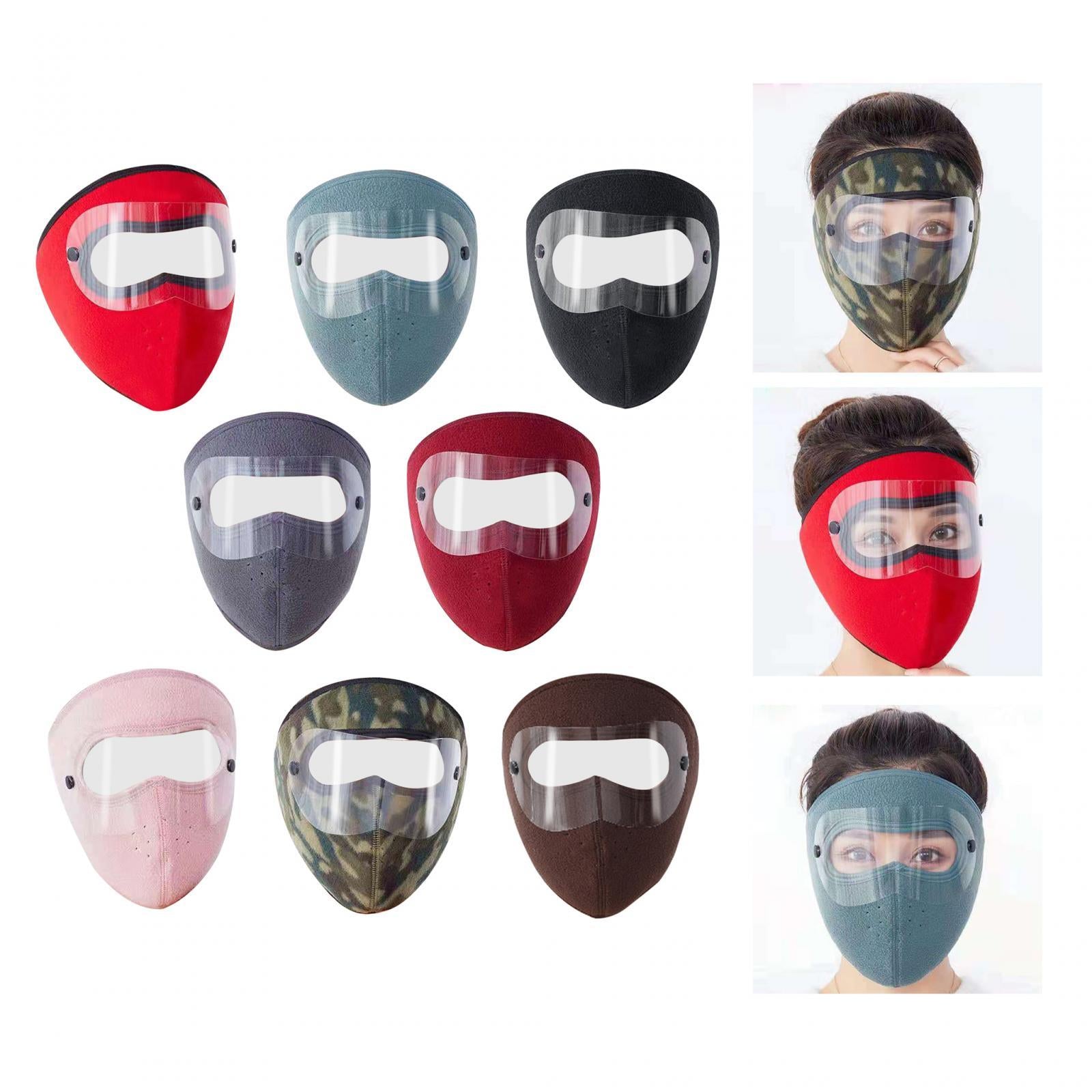 Winter Mask Fleece Breathable Coldproof Face Mask for Skiing Outdoor Cycling Red