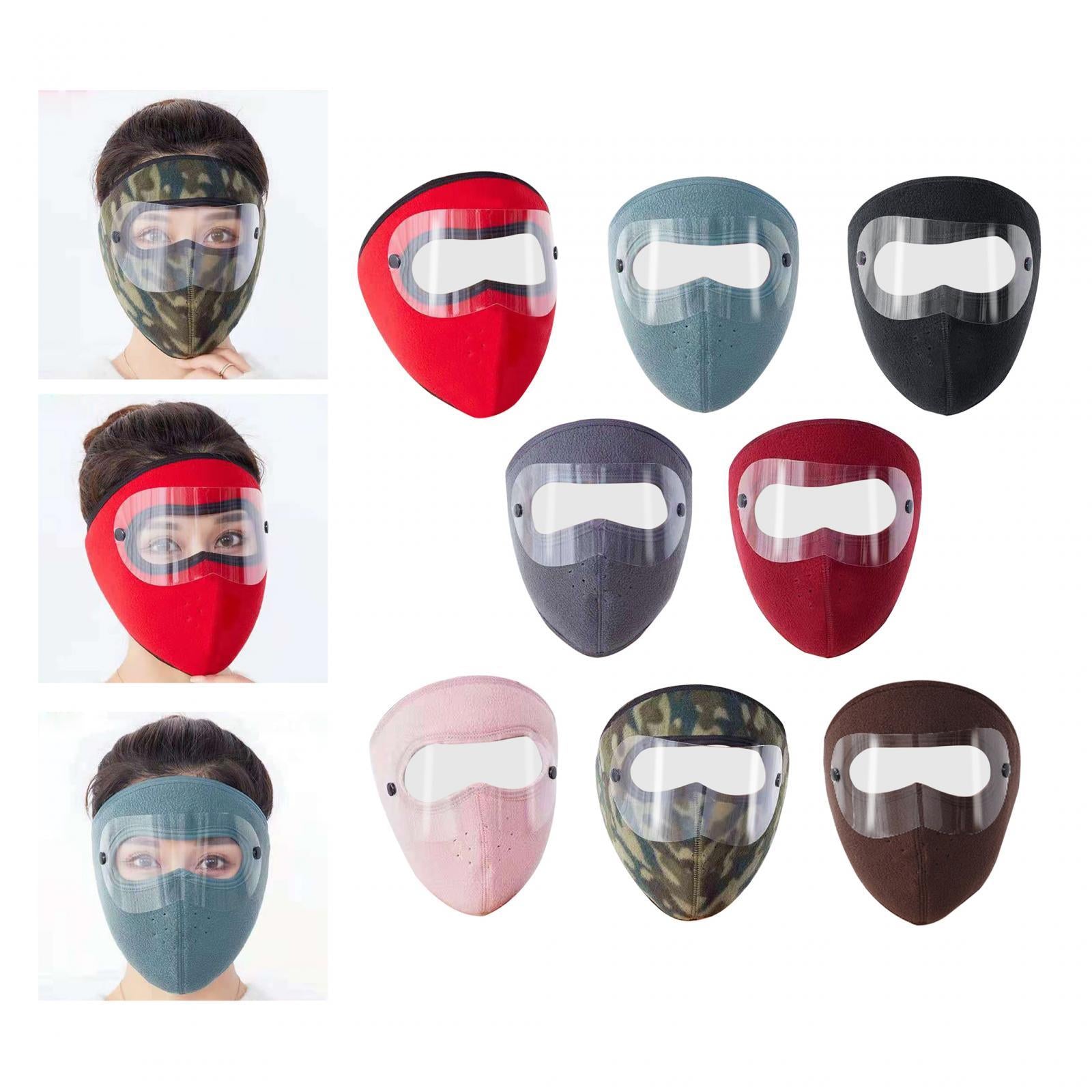 Winter Mask Fleece Breathable Coldproof Face Mask for Skiing Outdoor Cycling Red