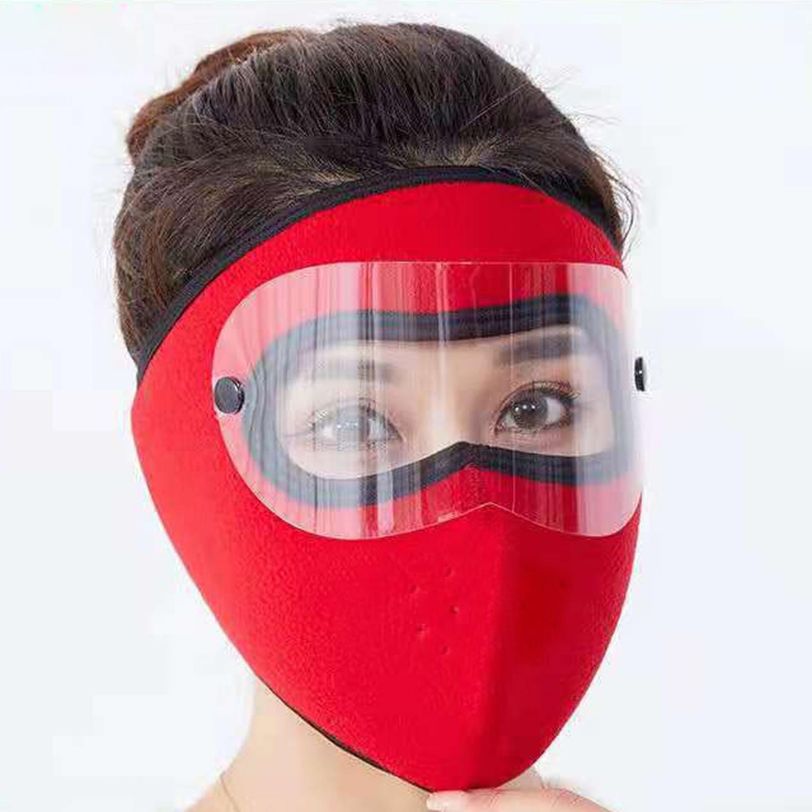Winter Mask Fleece Breathable Coldproof Face Mask for Skiing Outdoor Cycling Red
