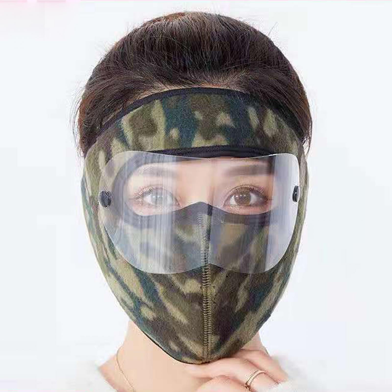 Winter Mask Fleece Breathable Coldproof Face Mask for Skiing Outdoor Cycling Green