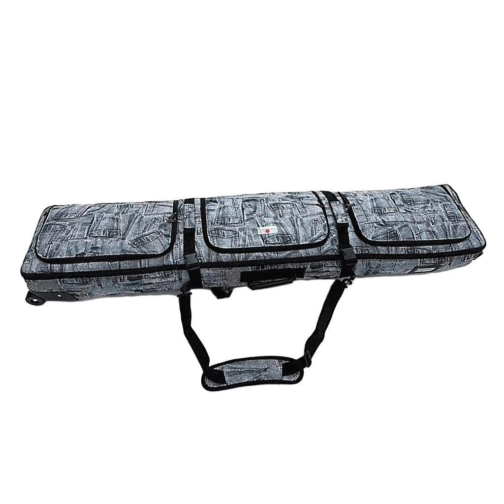 Snowboard Bag with Wheels Backpack Men Women Skis Accessories Padded Skiing Bag 146cmx32cmx18cm